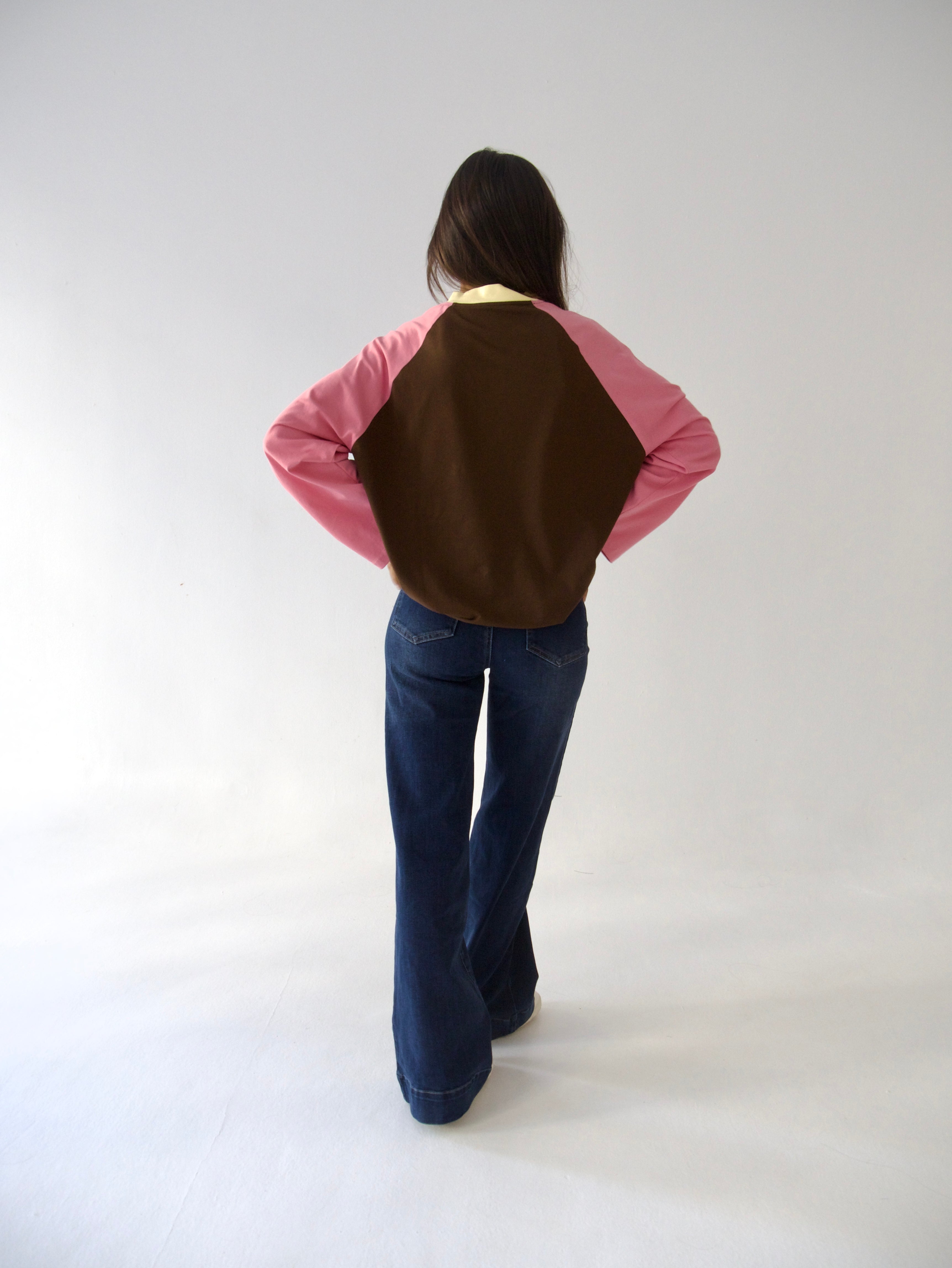Camiseta Carlota Marron y Rosa