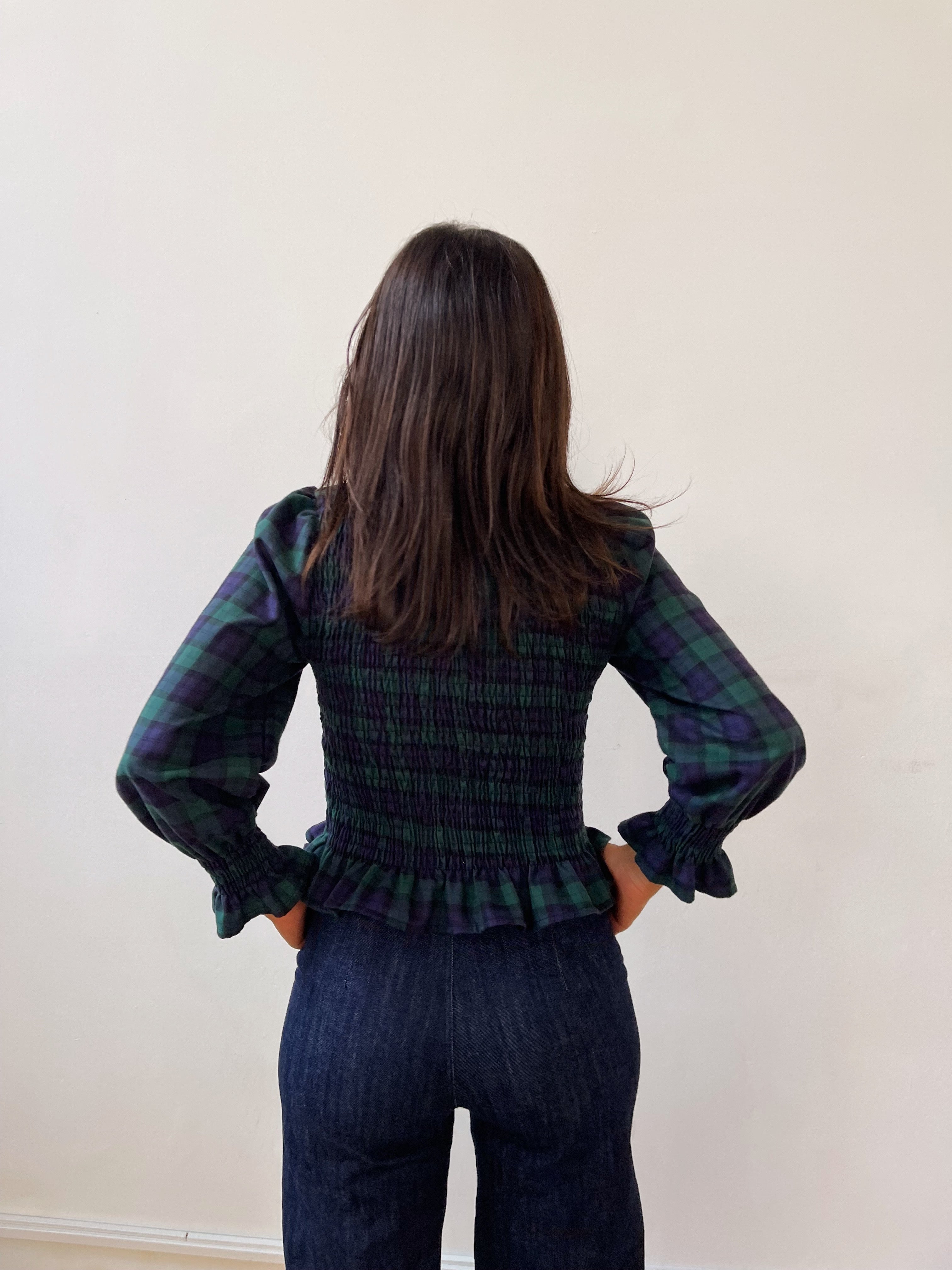 Green and Navy Chia Blouse