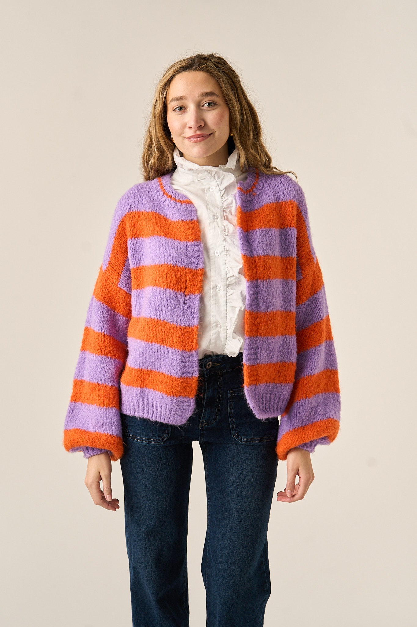 Cárdigan Aura Lavanda y Naranja