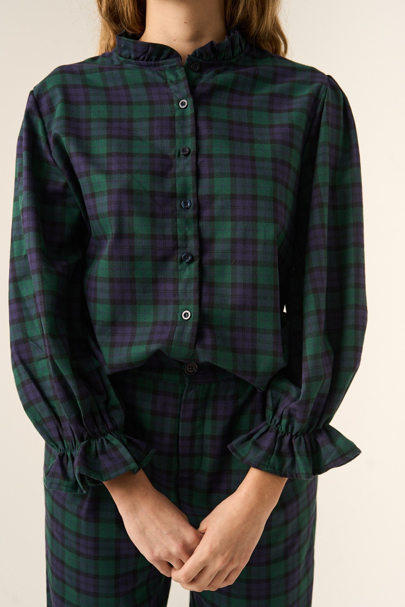 Blusa Alia Verde y Marino