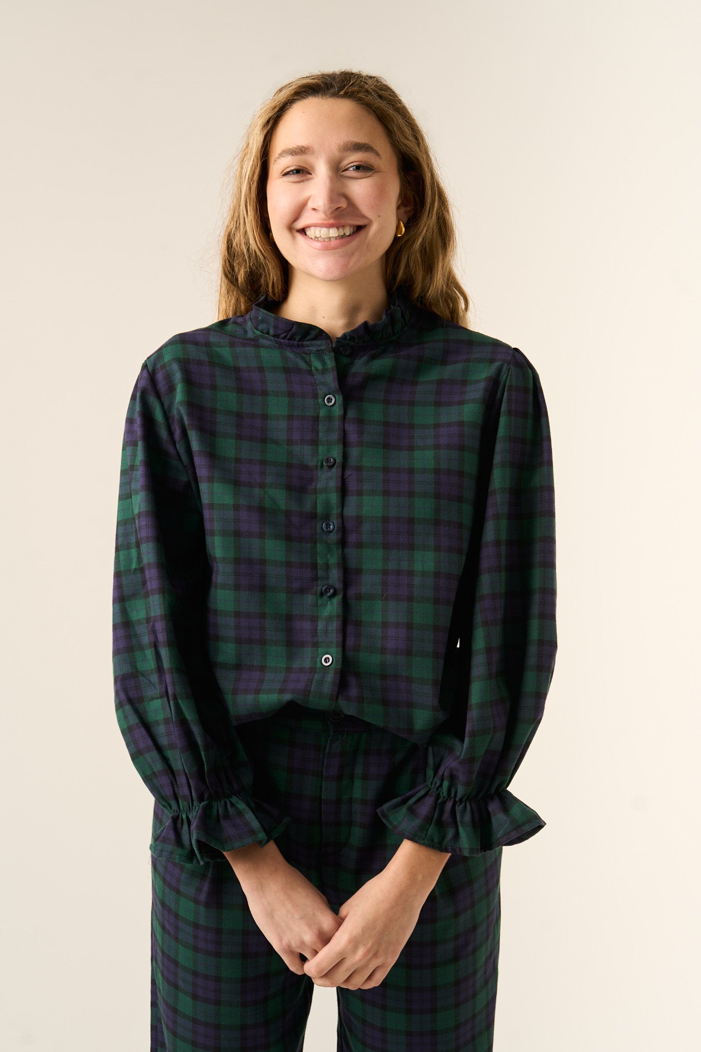 Blusa Alia Verde y Marino