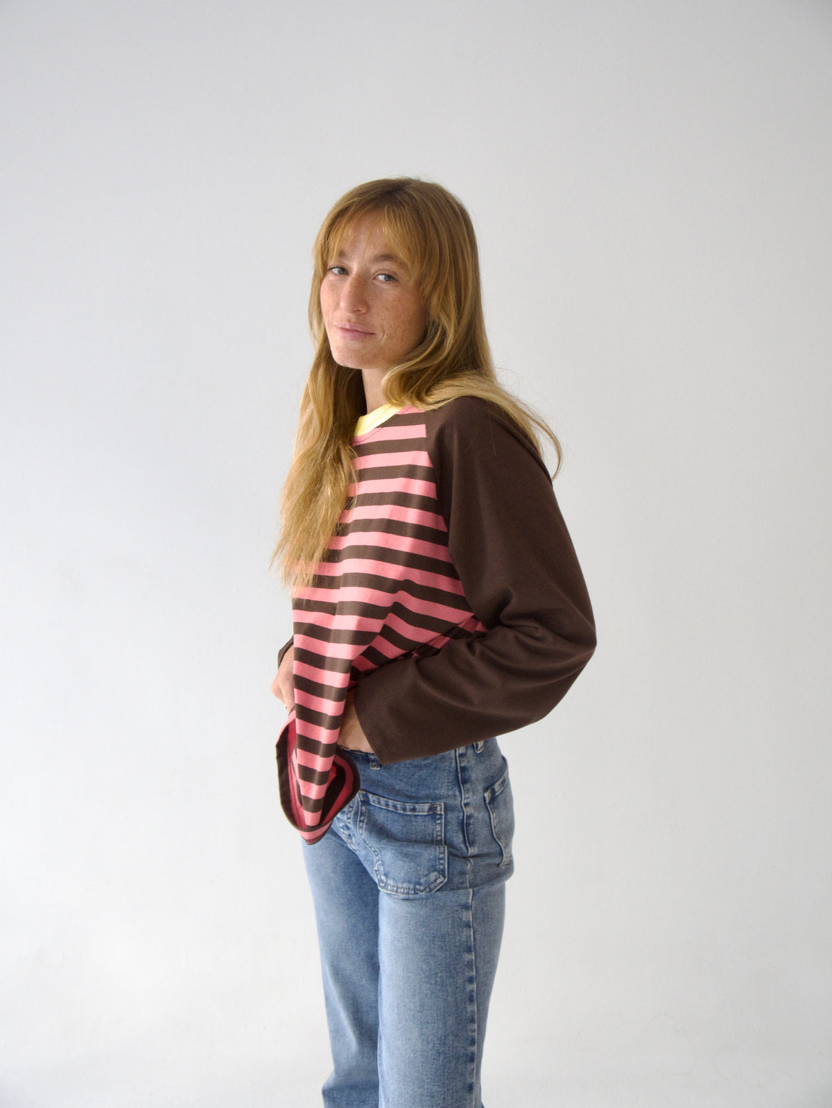 Camiseta Carla Marrón y Rosa