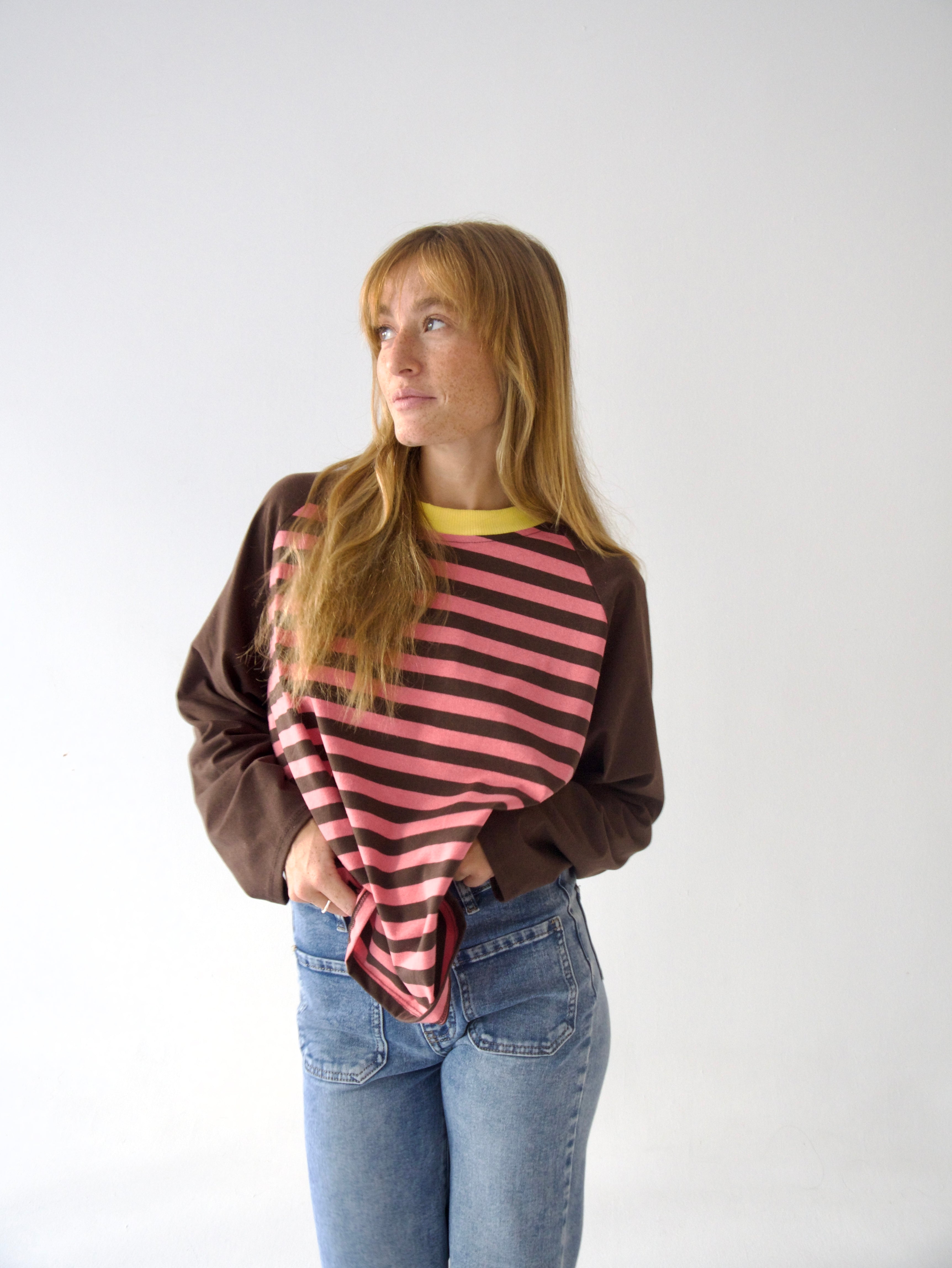 Camiseta Carla Marrón y Rosa
