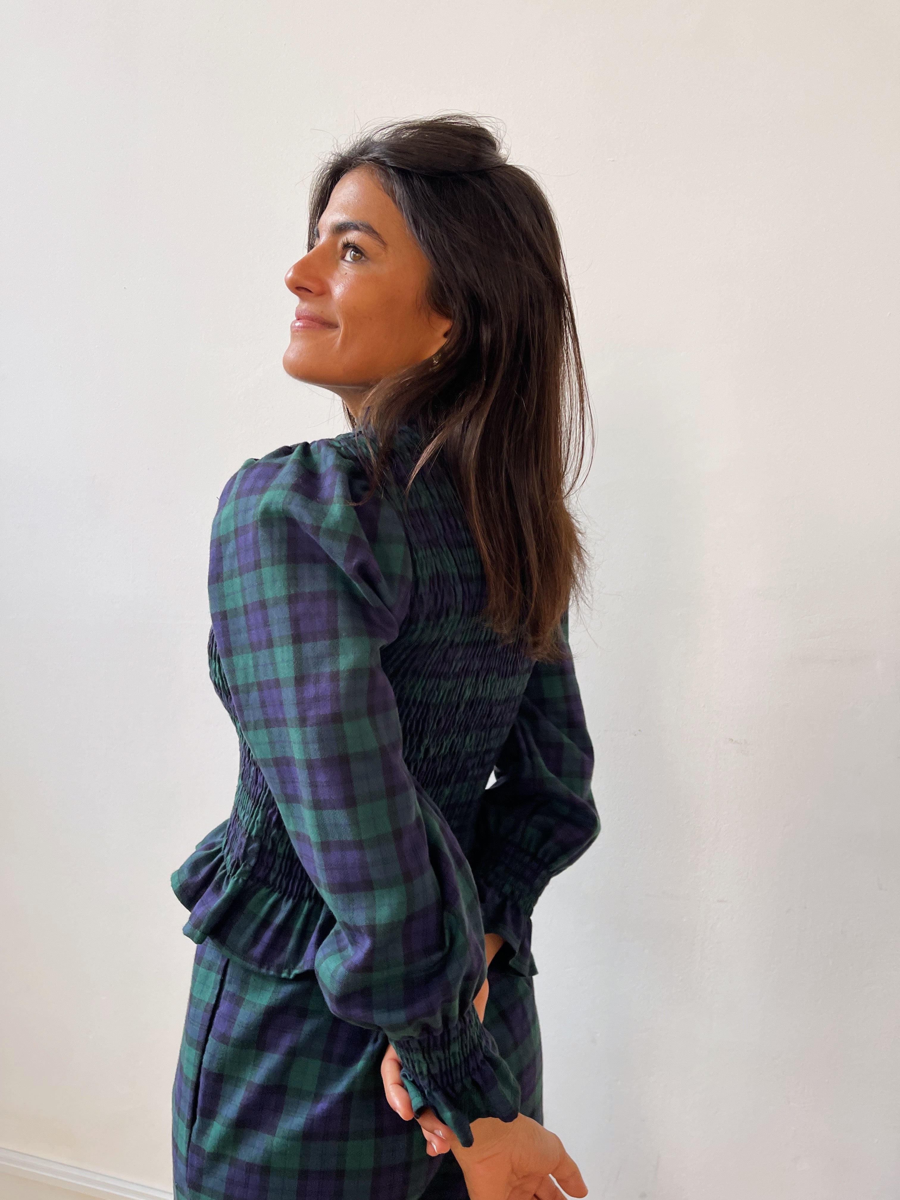 Green and Navy Chia Blouse