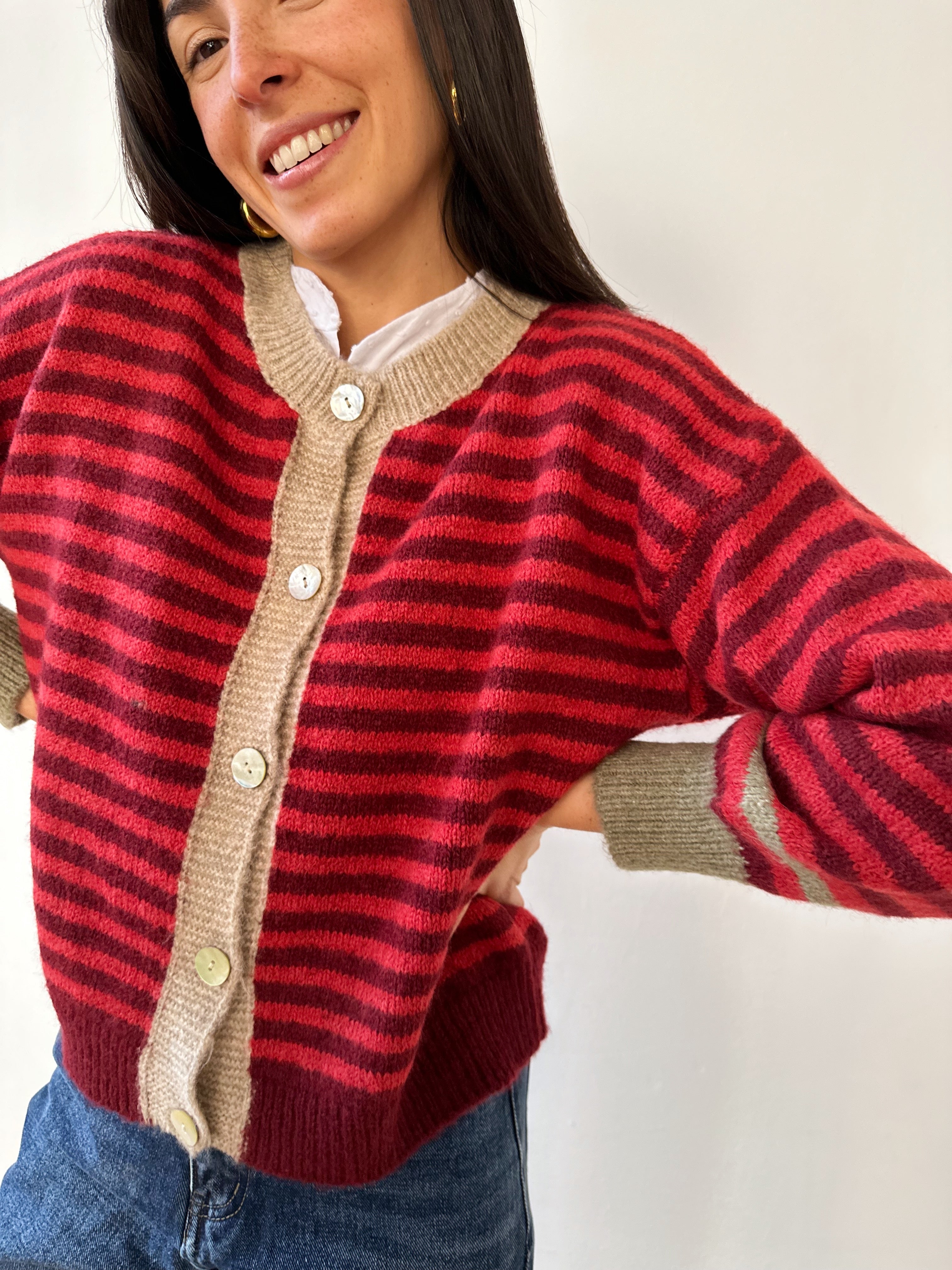 Tessa Burgundy Cardigan