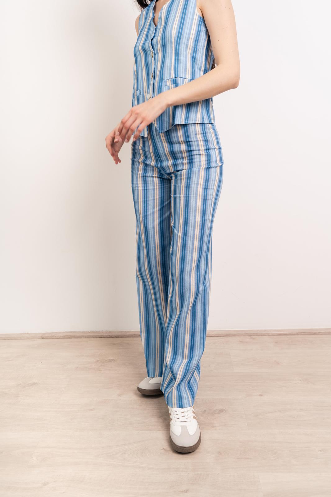 Pantalón Ana Azul Lino