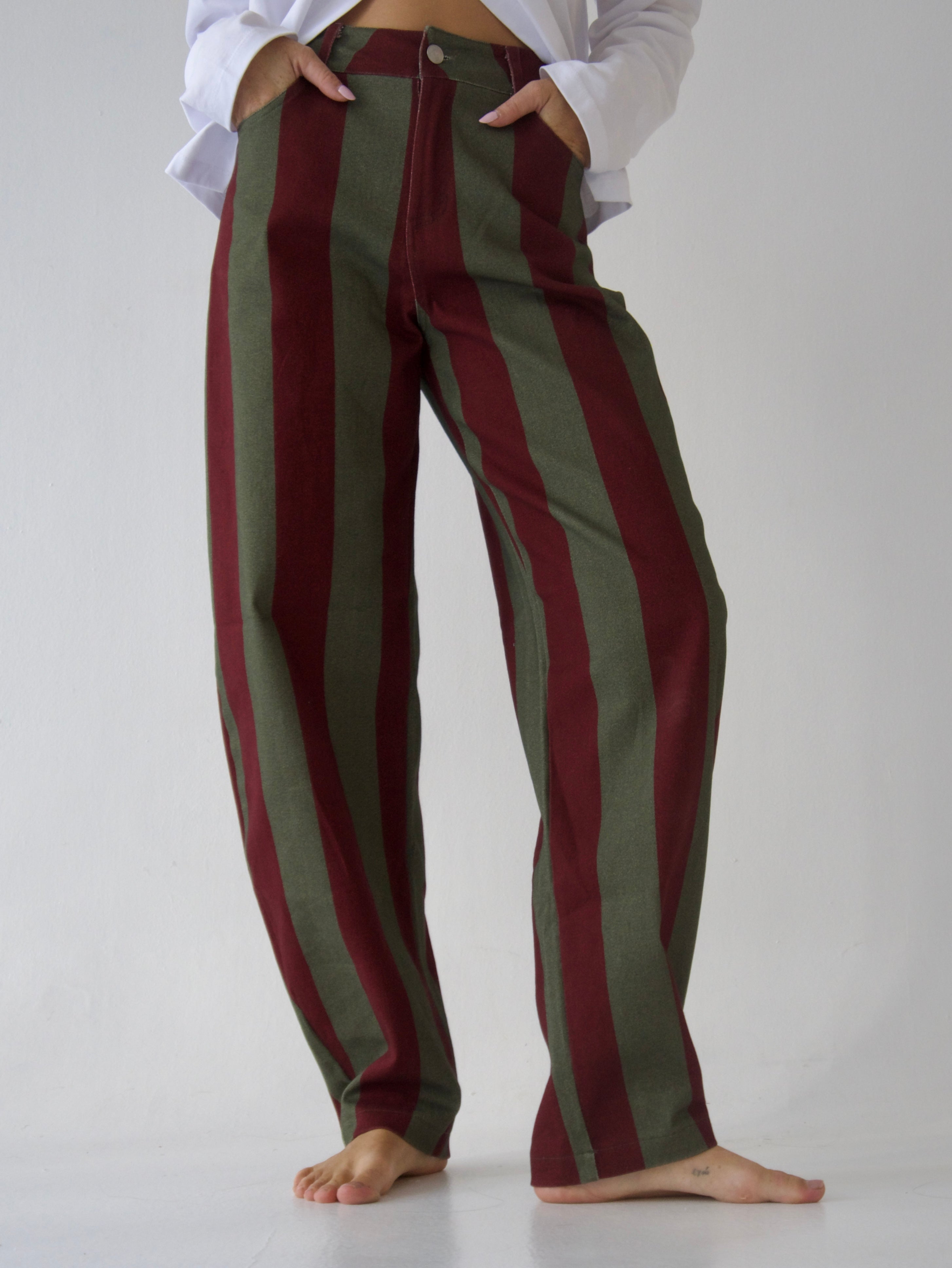 Jeans Clarissa Burgundy y Khaki