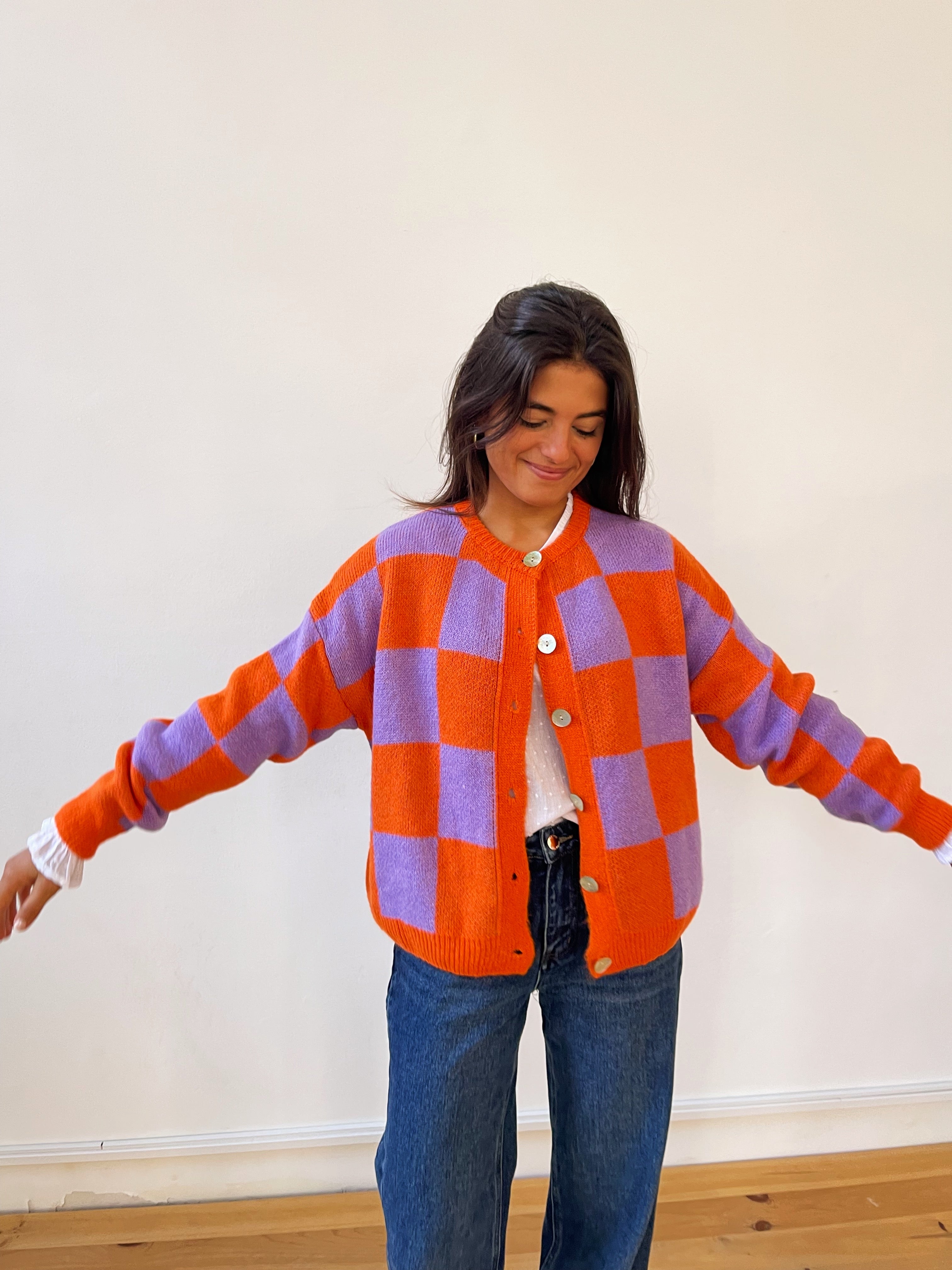 Valentina Lavender and Orange Cardigan