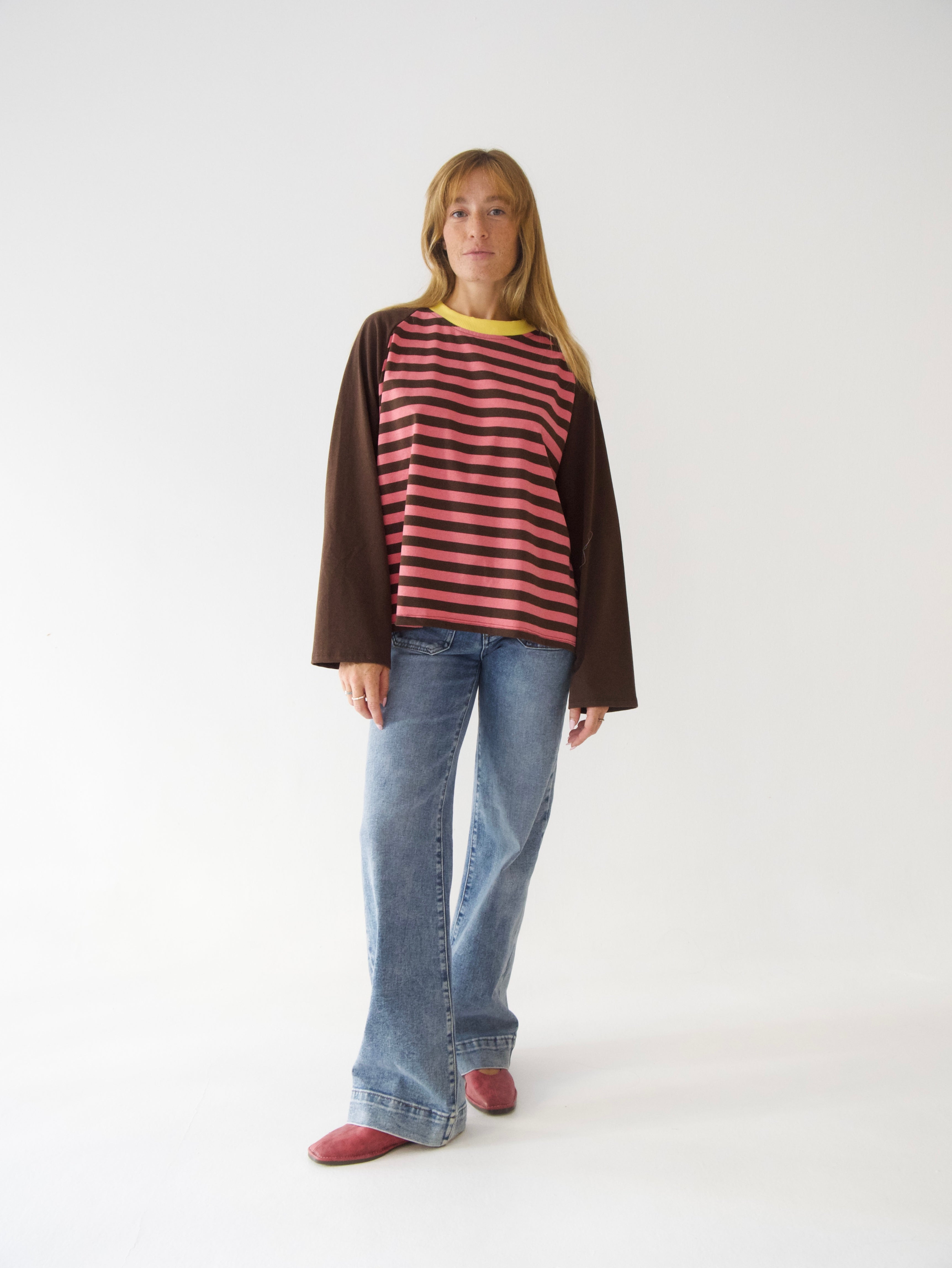 Camiseta Carla Marrón y Rosa