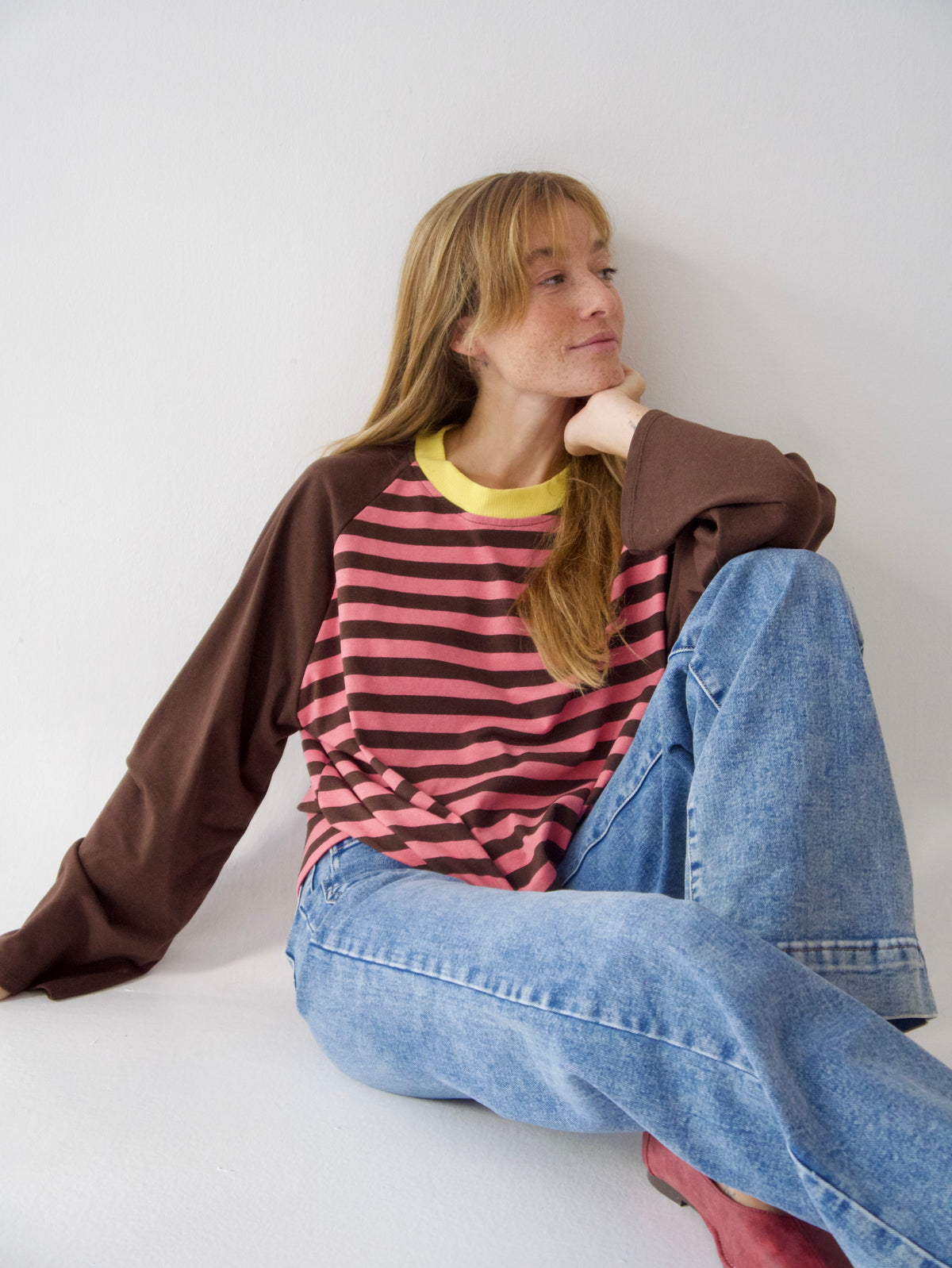 Camiseta Carla Marrón y Rosa