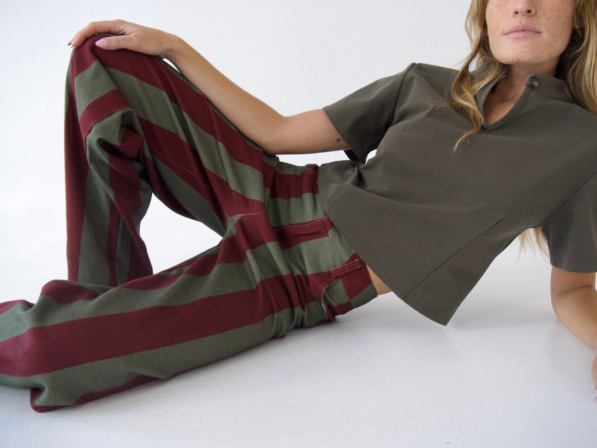 Jeans Clarissa Burgundy y Khaki