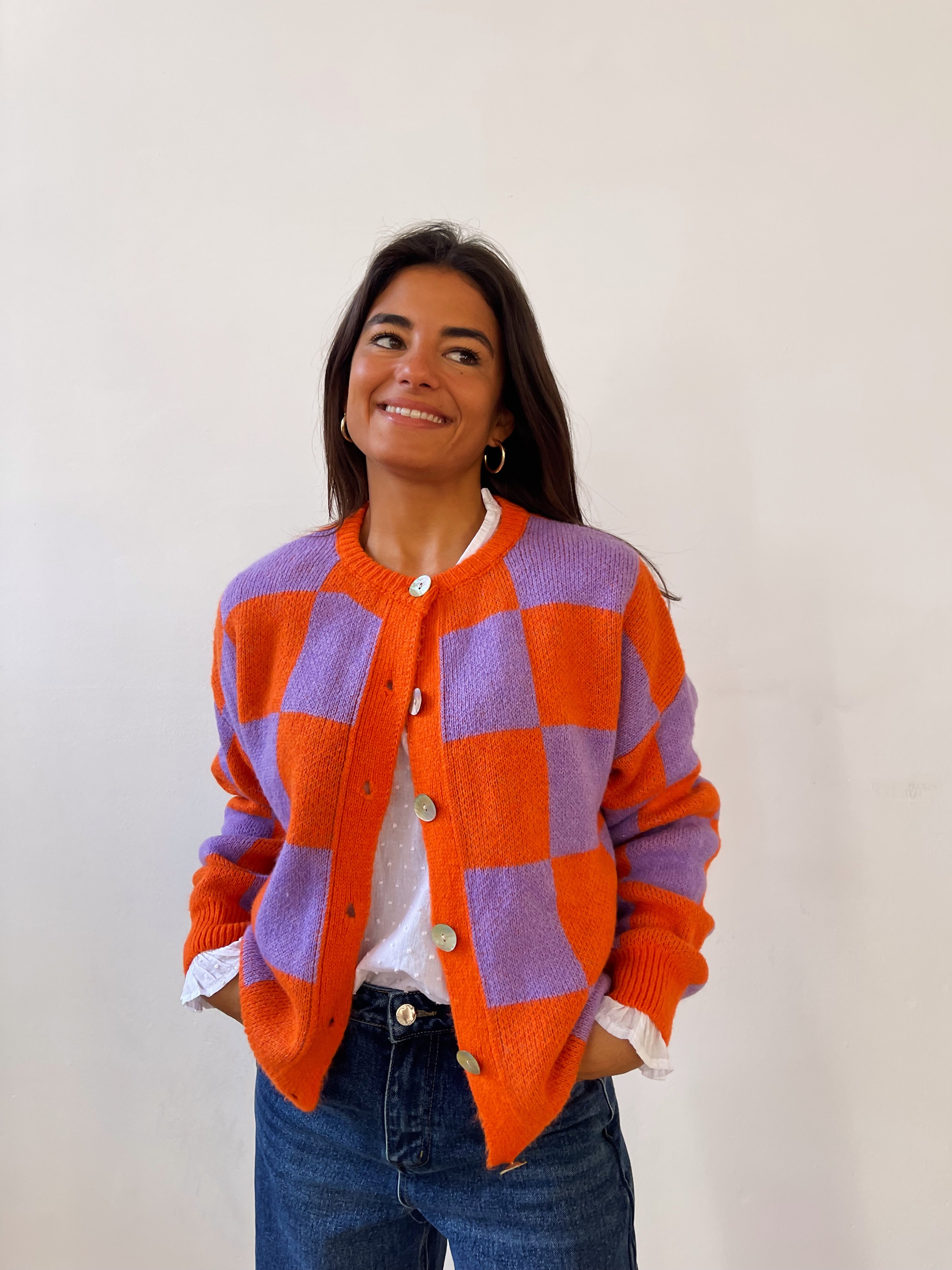 Valentina Lavender and Orange Cardigan