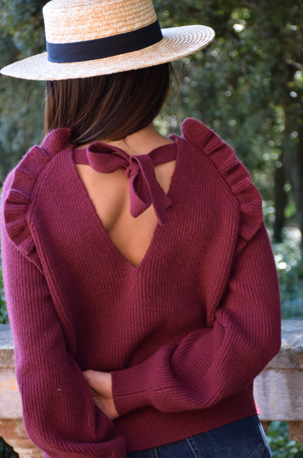 Nora Burgundy Sweater