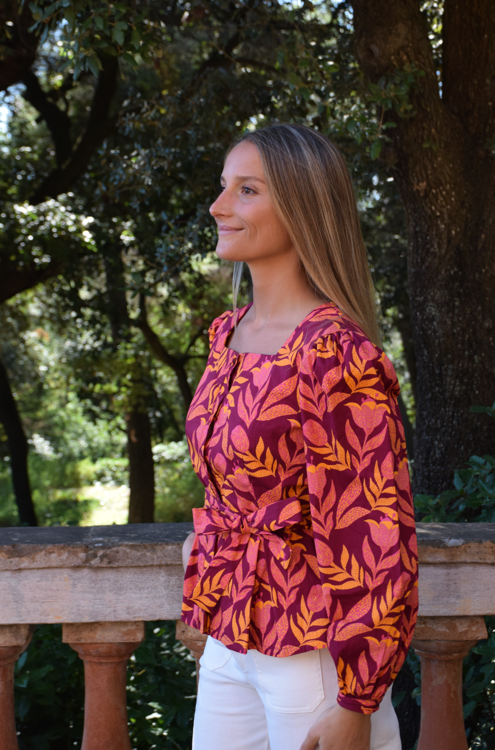 Beth Flores Burgundy Blouse