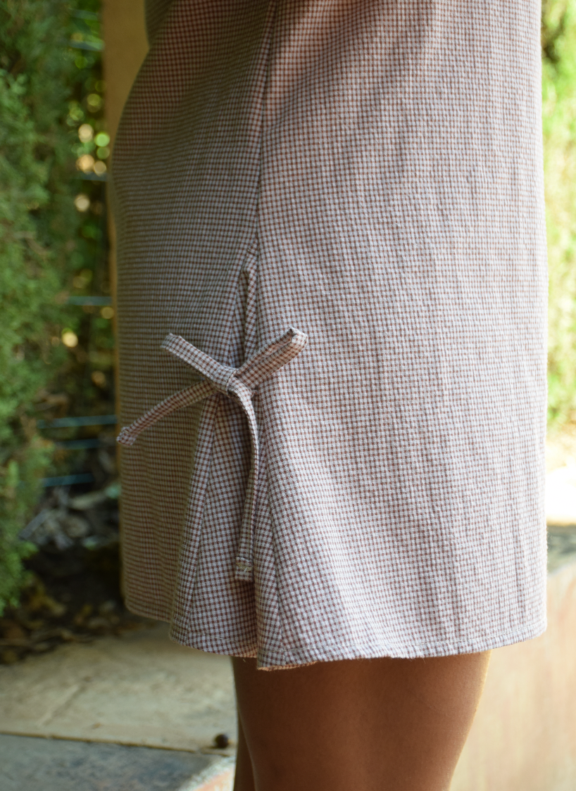 Elisa Vichy Burgundy Dress