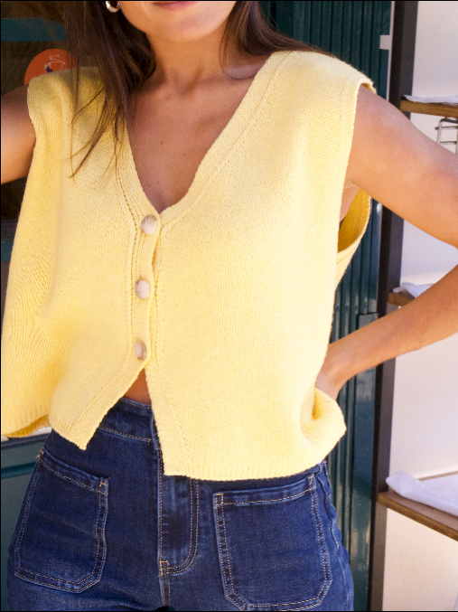 Rous Yellow Cotton Vest