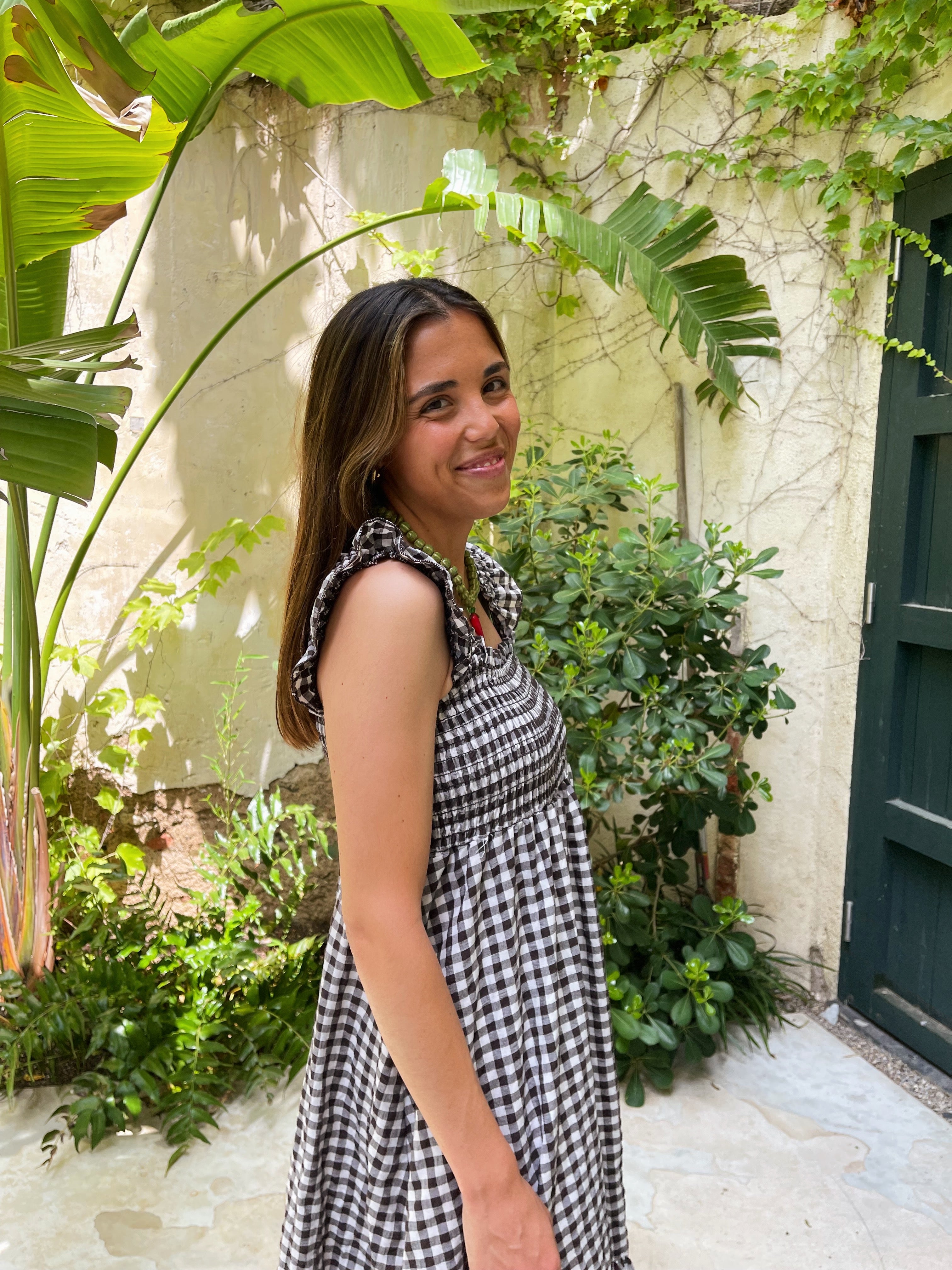 Vestido Amaia Vichy Marrón