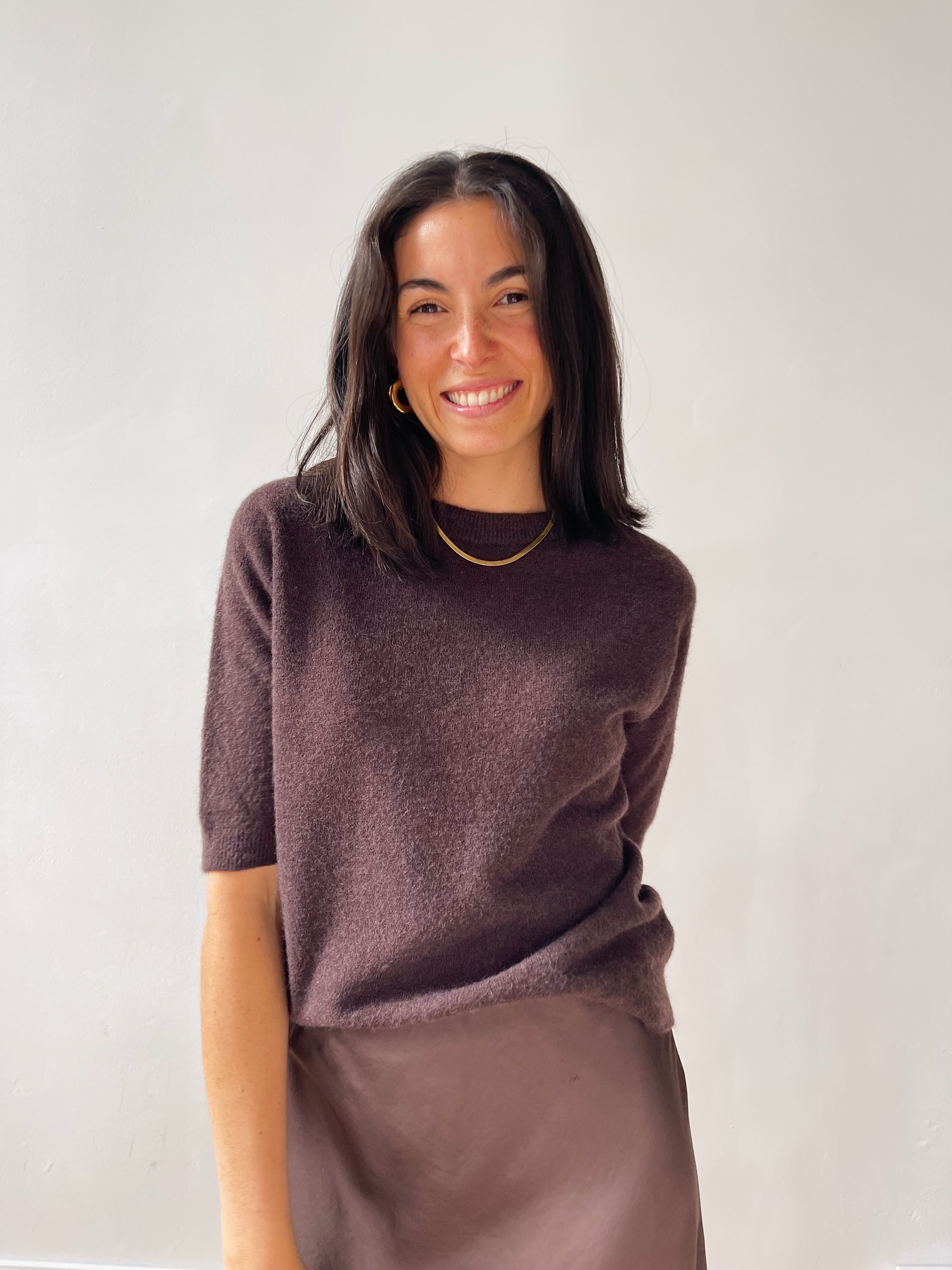 Camiseta Punto Marrón Chocolate