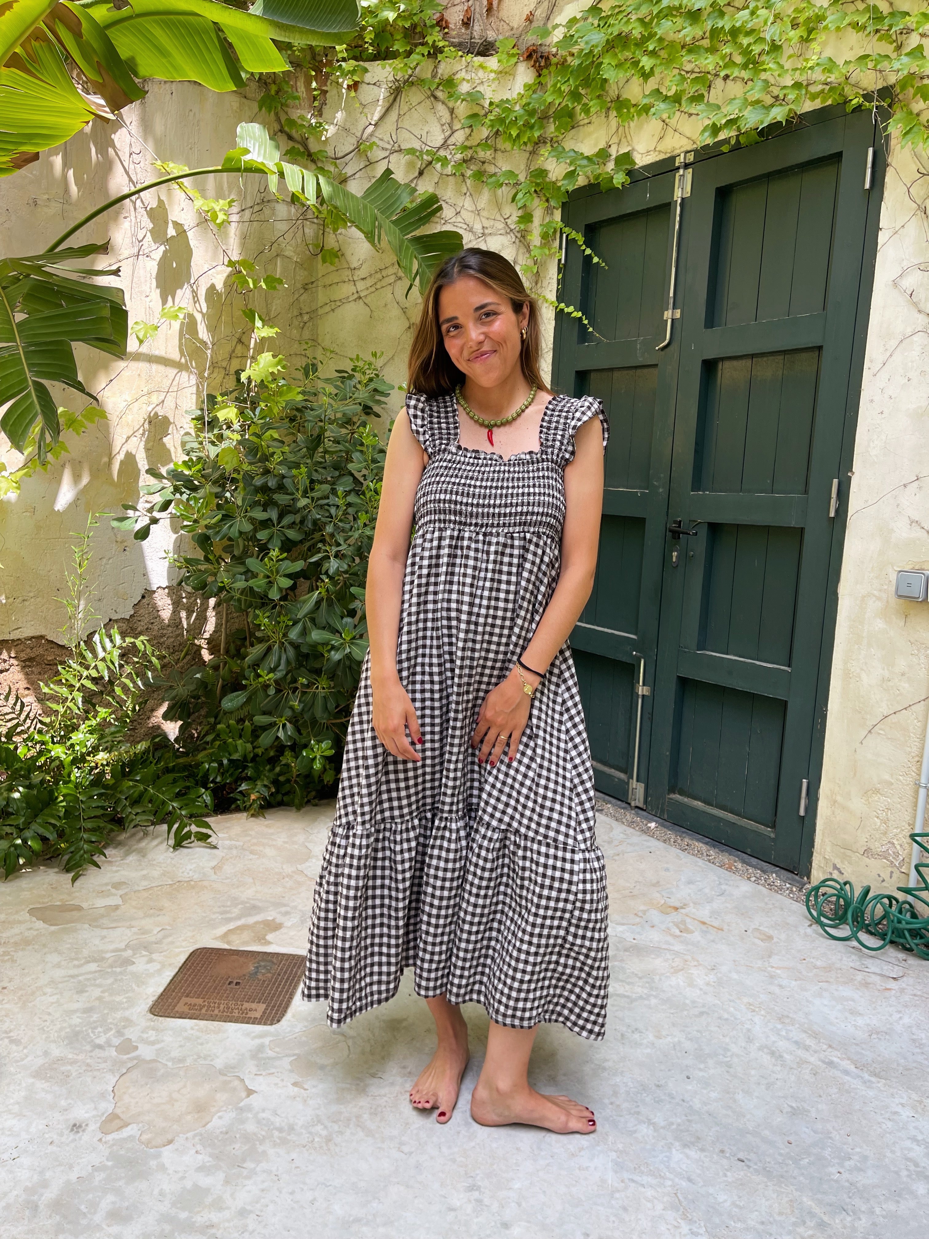 Vestido Amaia Vichy Marrón