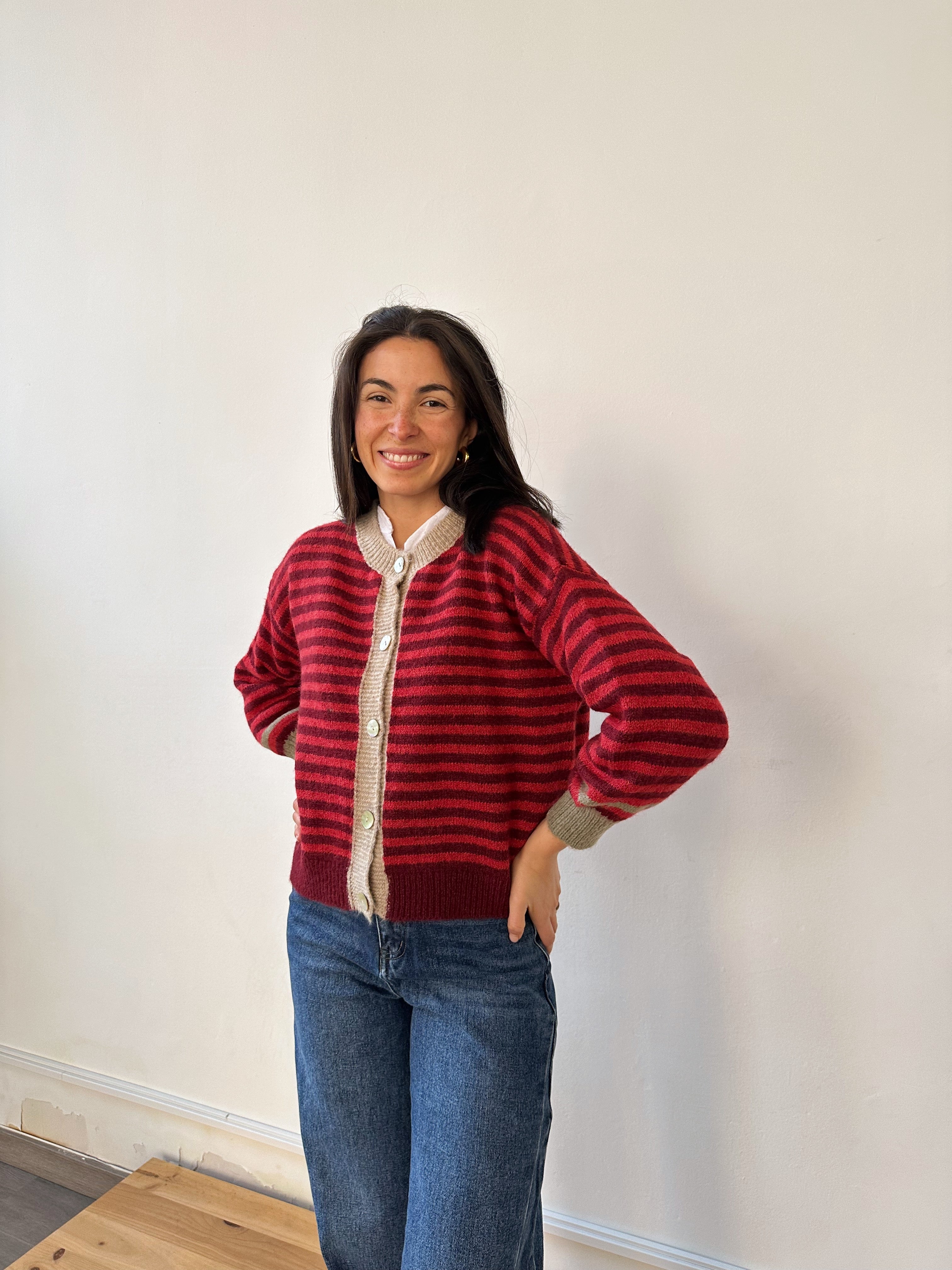 Tessa Burgundy Cardigan
