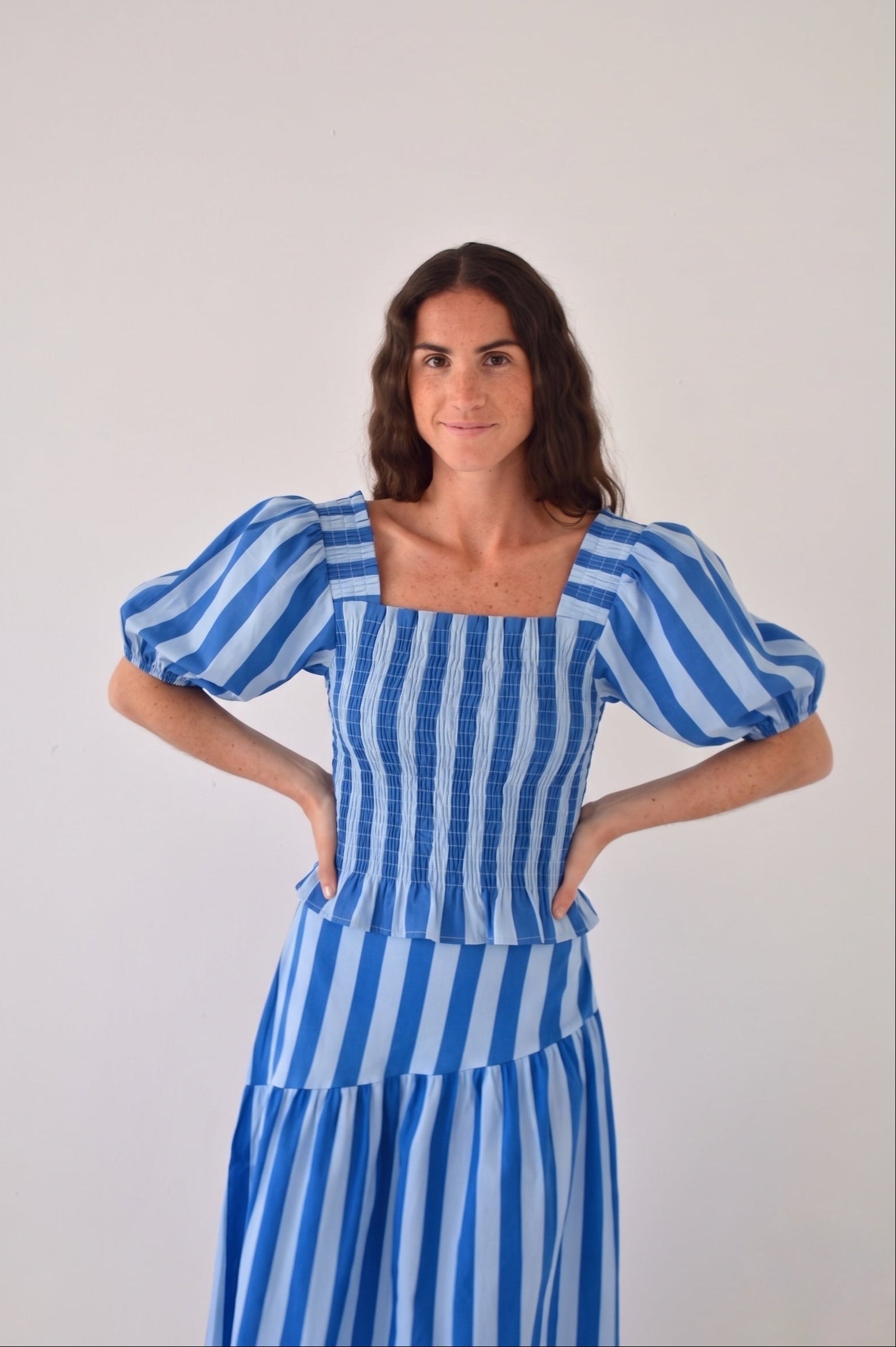 Blue Striped Beth Top