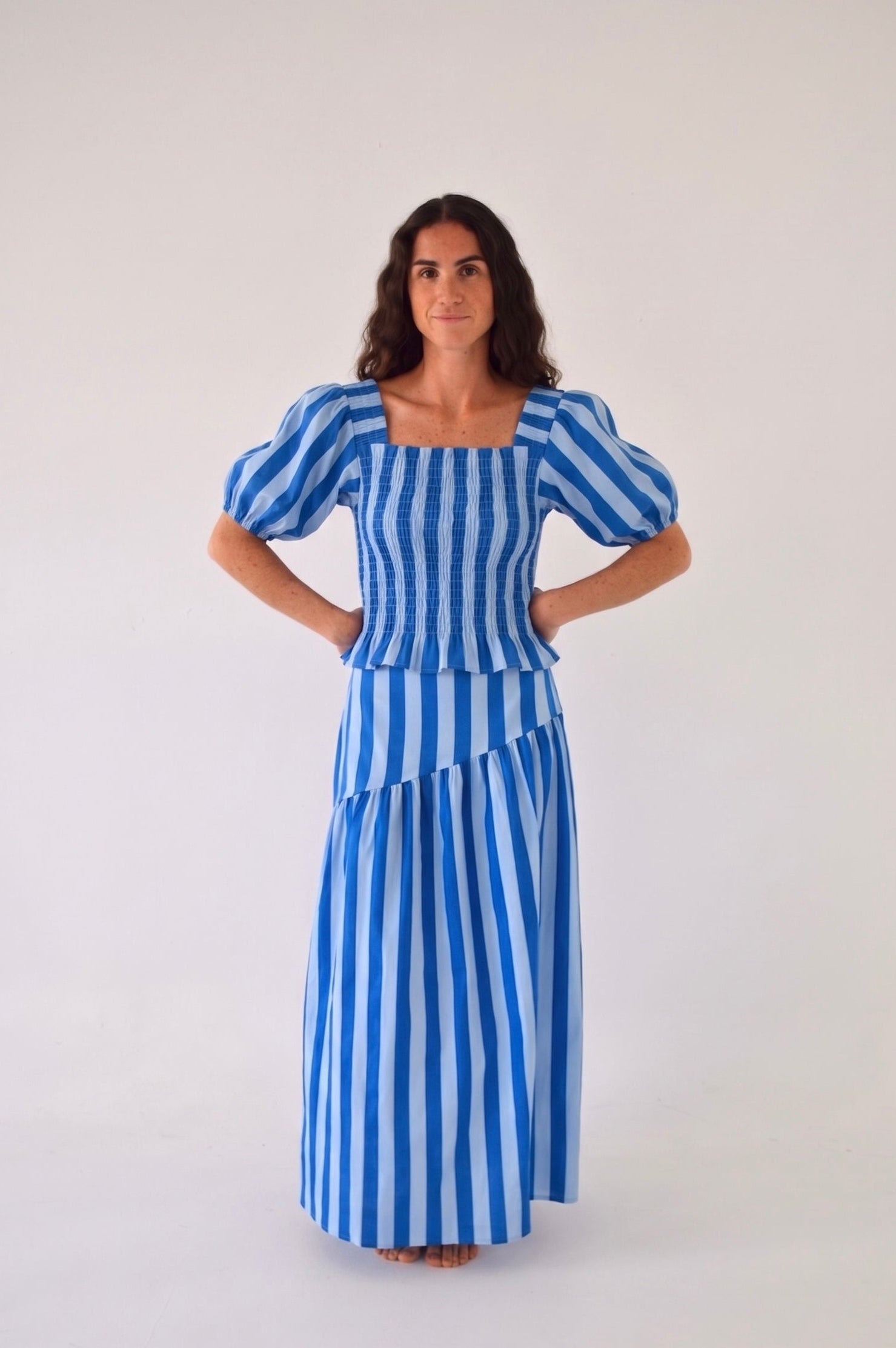 Blue Striped Beth Top