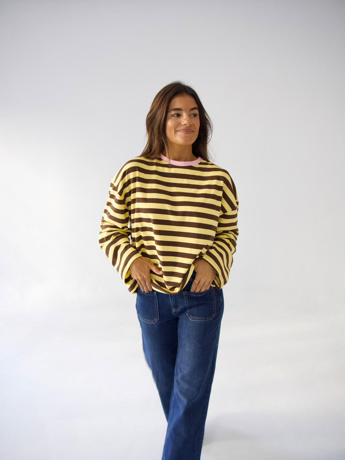 Camiseta Núria Amarillo Marrón