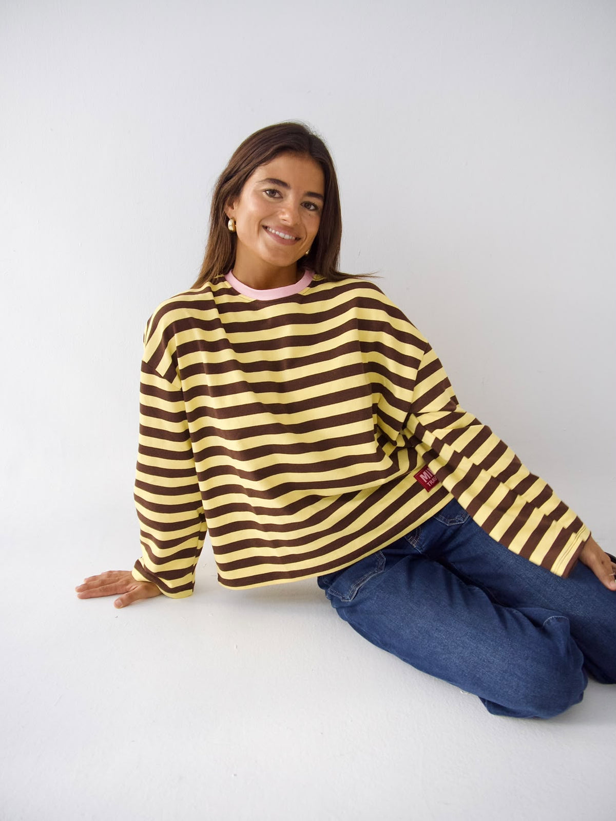 Camiseta Núria Amarillo Marrón
