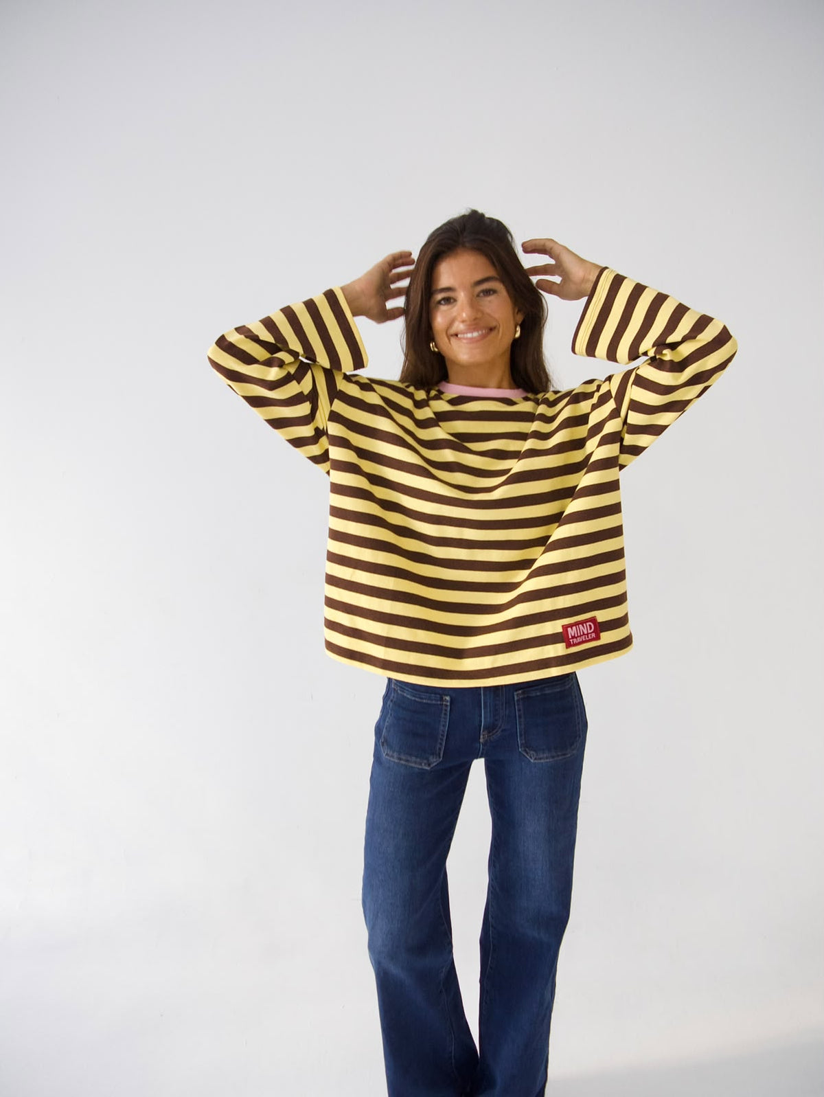 Camiseta Núria Amarillo Marrón
