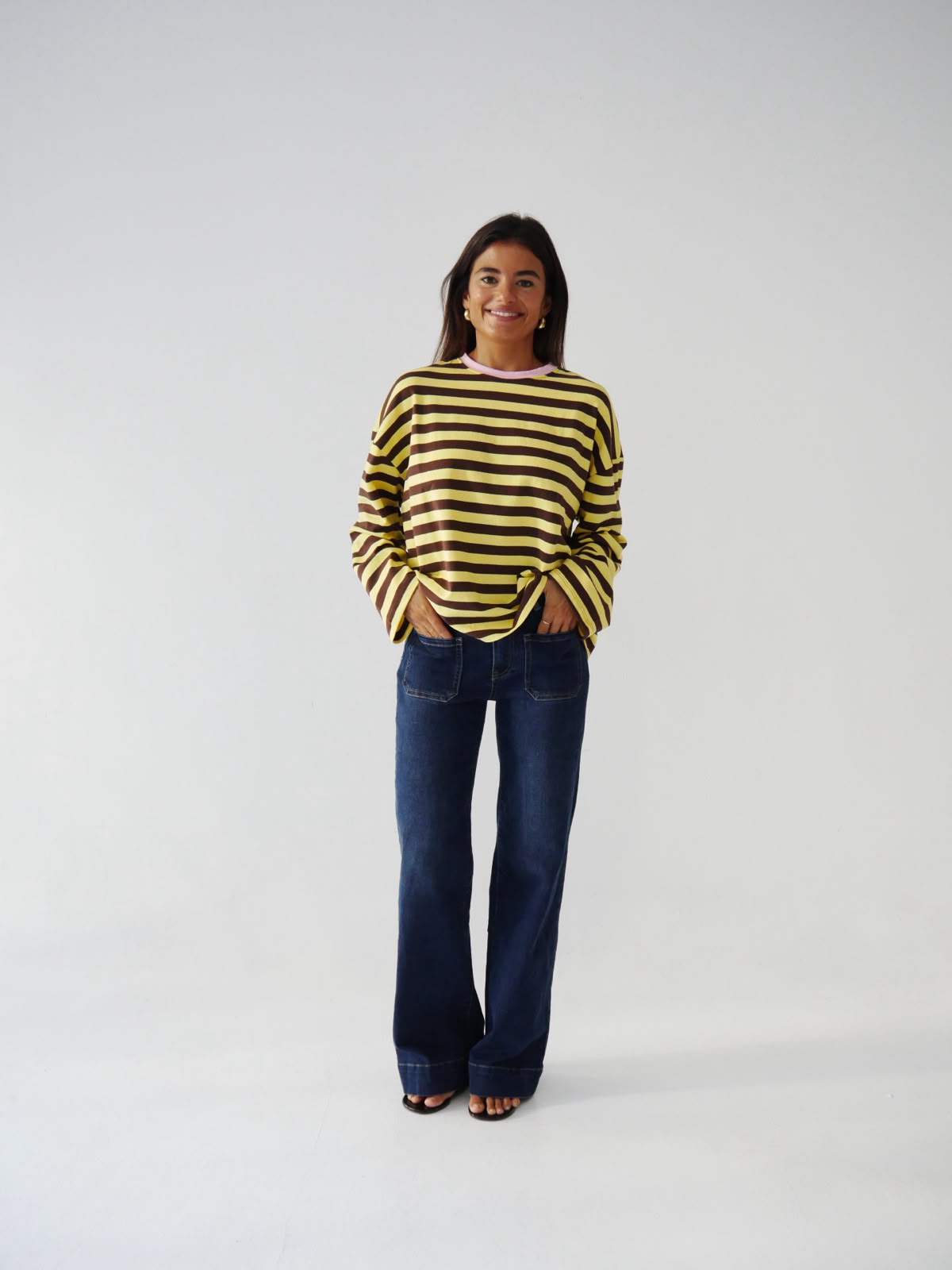 Camiseta Núria Amarillo Marrón