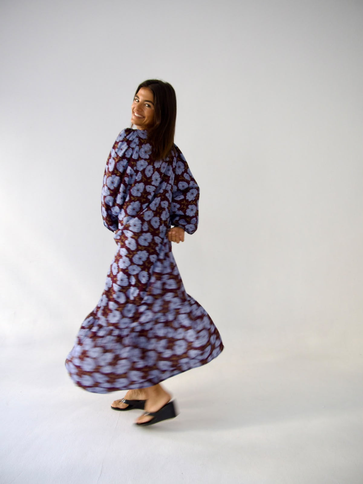 Vestido Micaela Flores Celeste