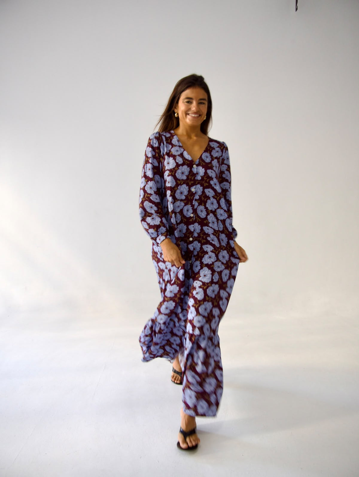Vestido Micaela Flores Celeste