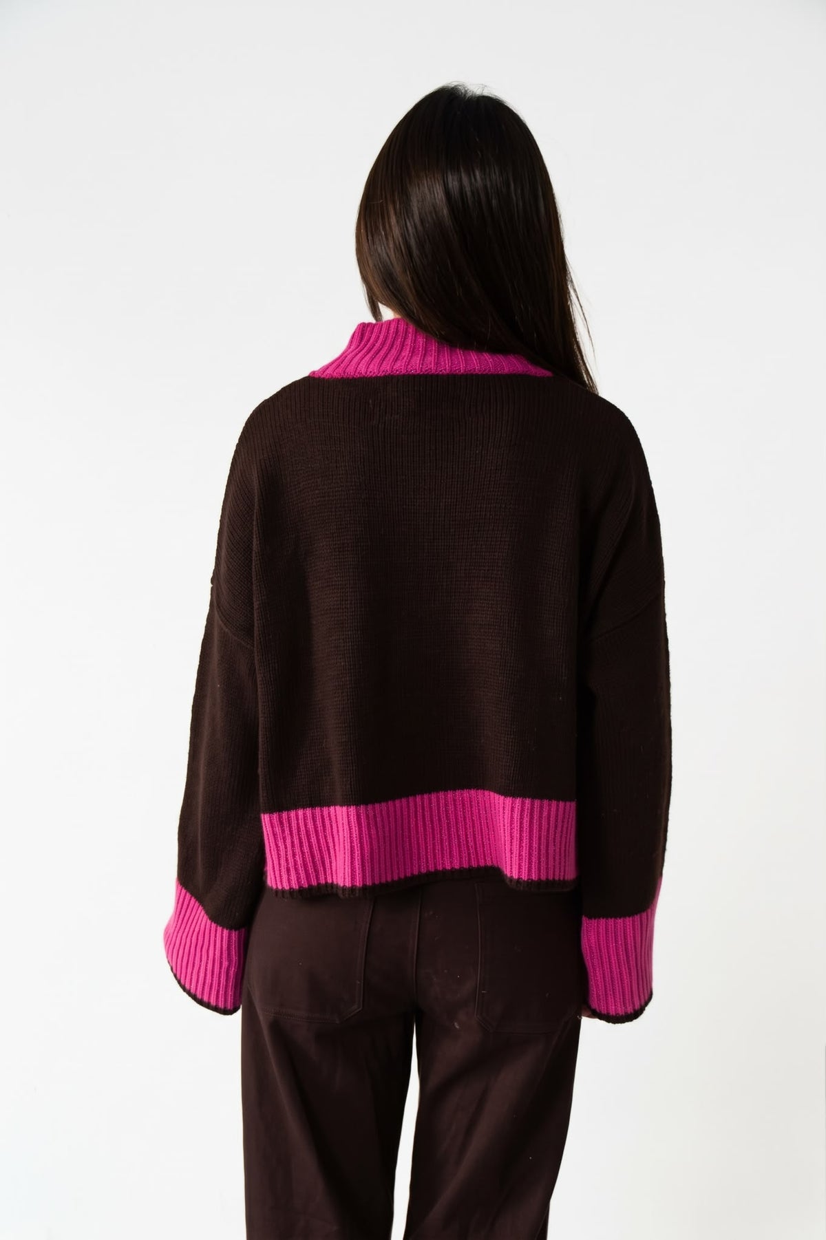 Jersey Bruna Marrón y Rosa