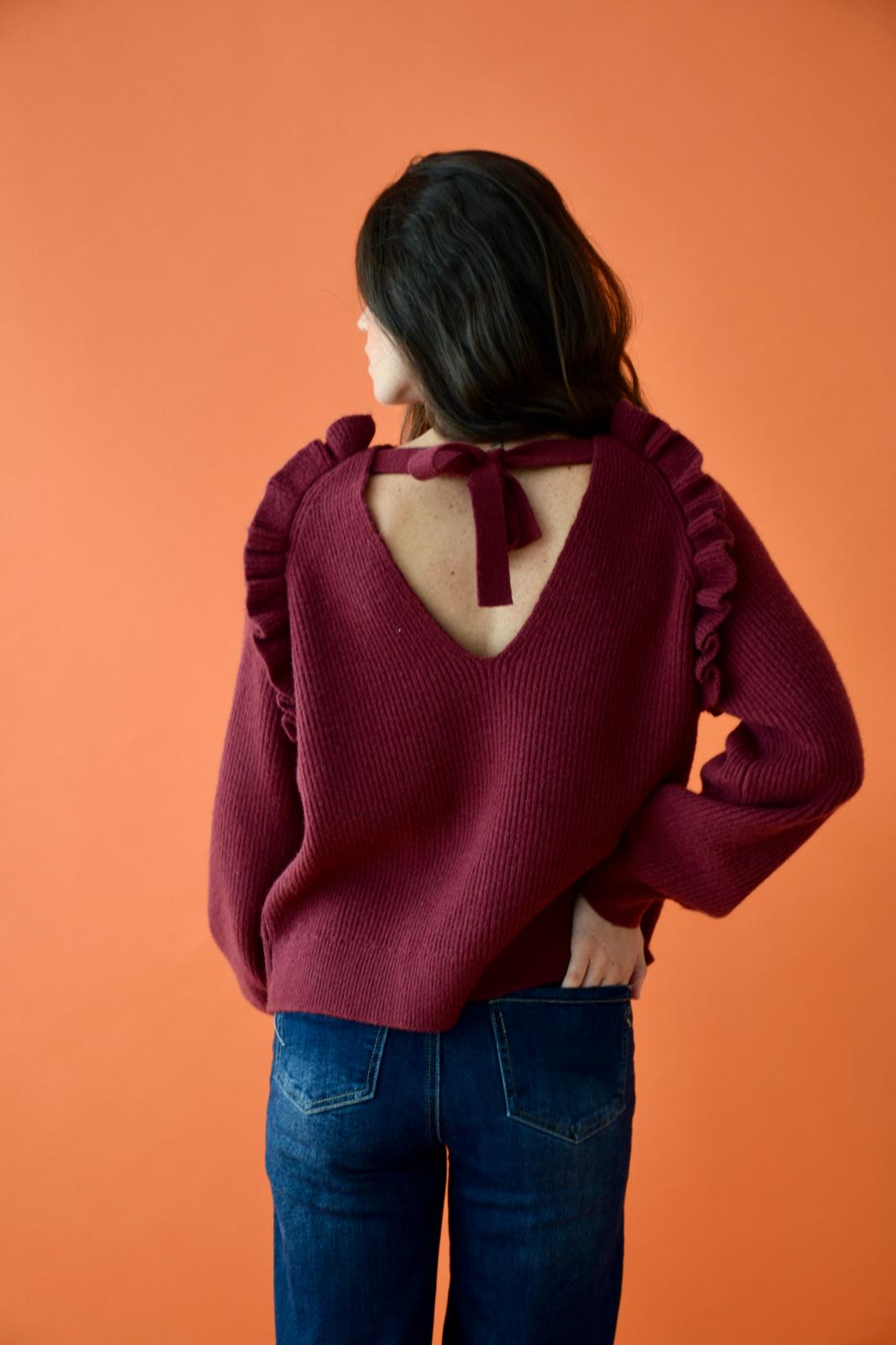 Nora Burgundy Sweater