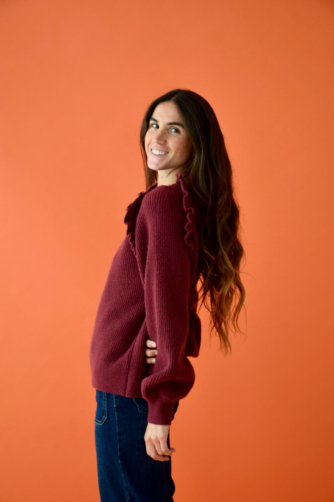 Nora Burgundy Sweater