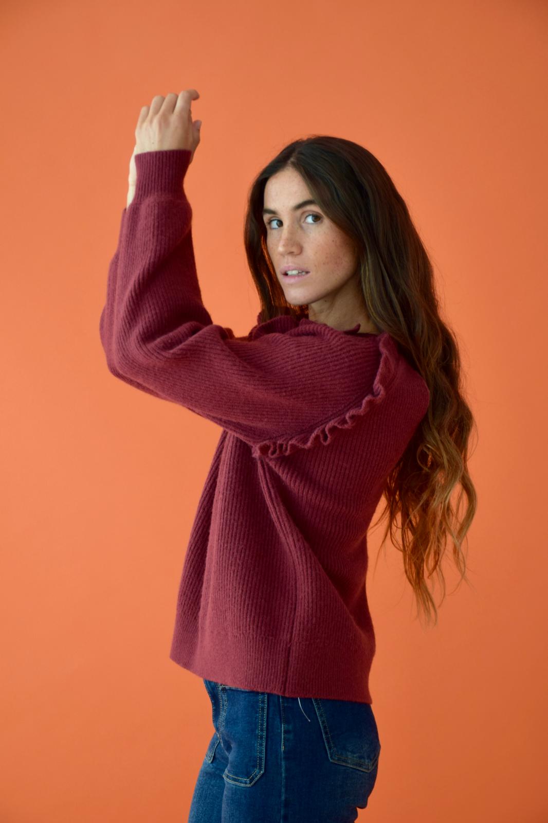 Nora Burgundy Sweater