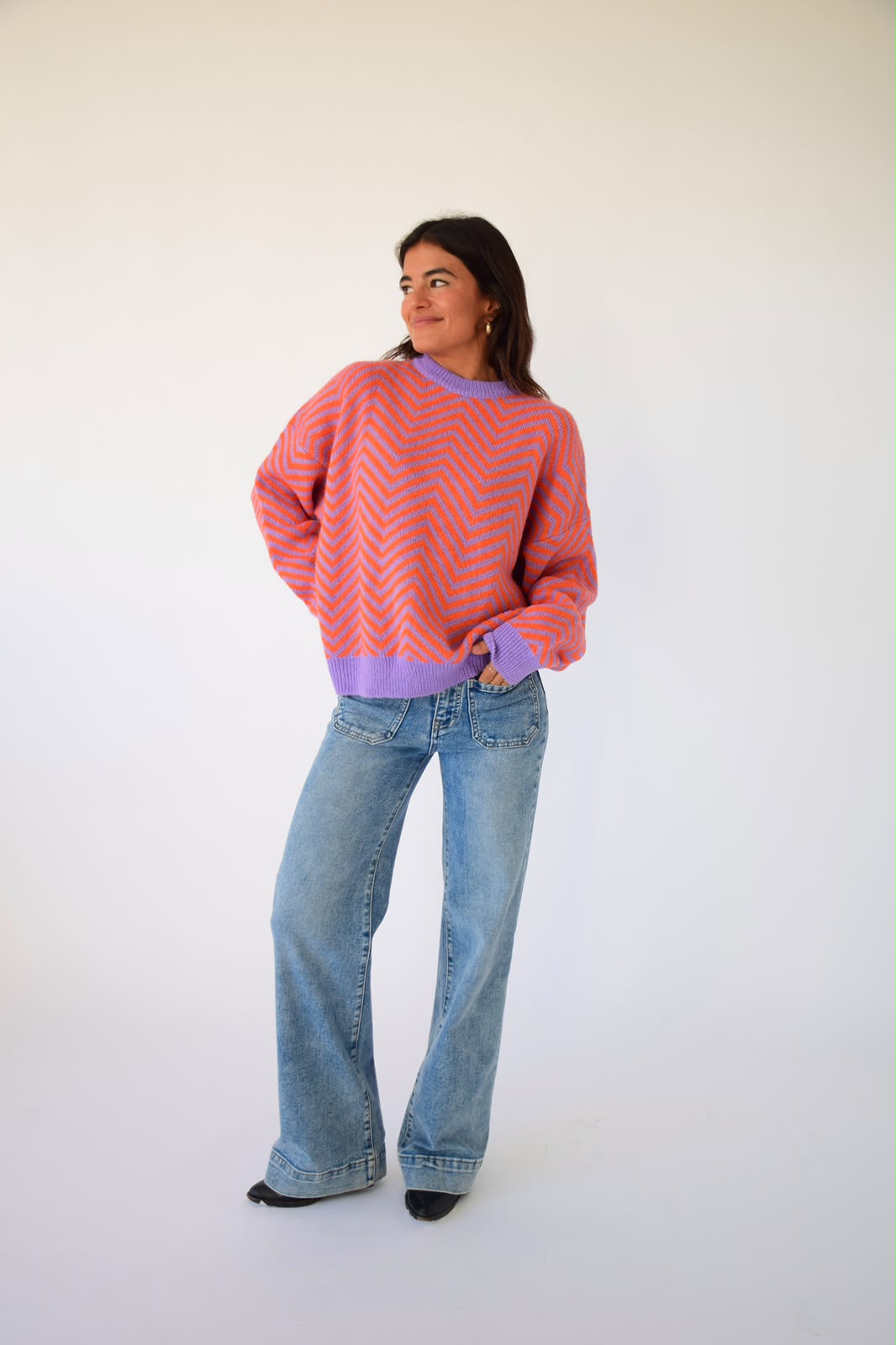 Jersey Leonor Lavanda y Naranja