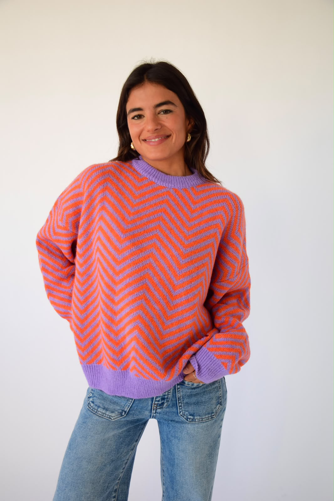 Jersey Leonor Lavanda y Naranja