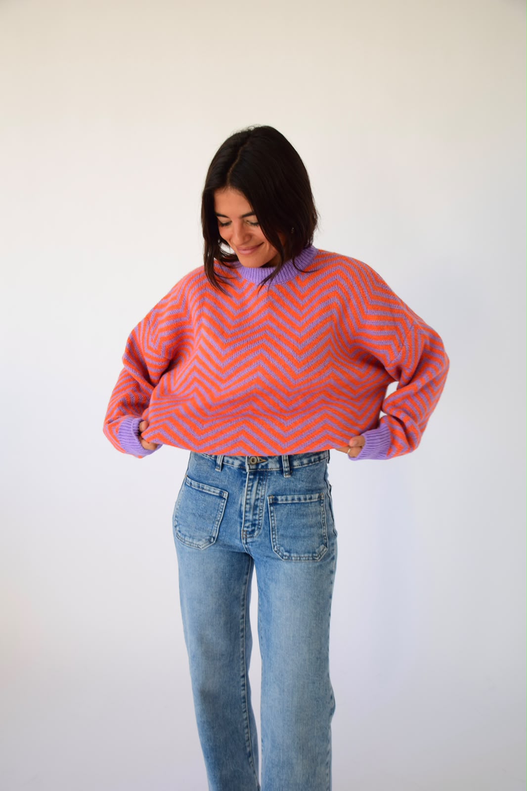 Jersey Leonor Lavanda y Naranja