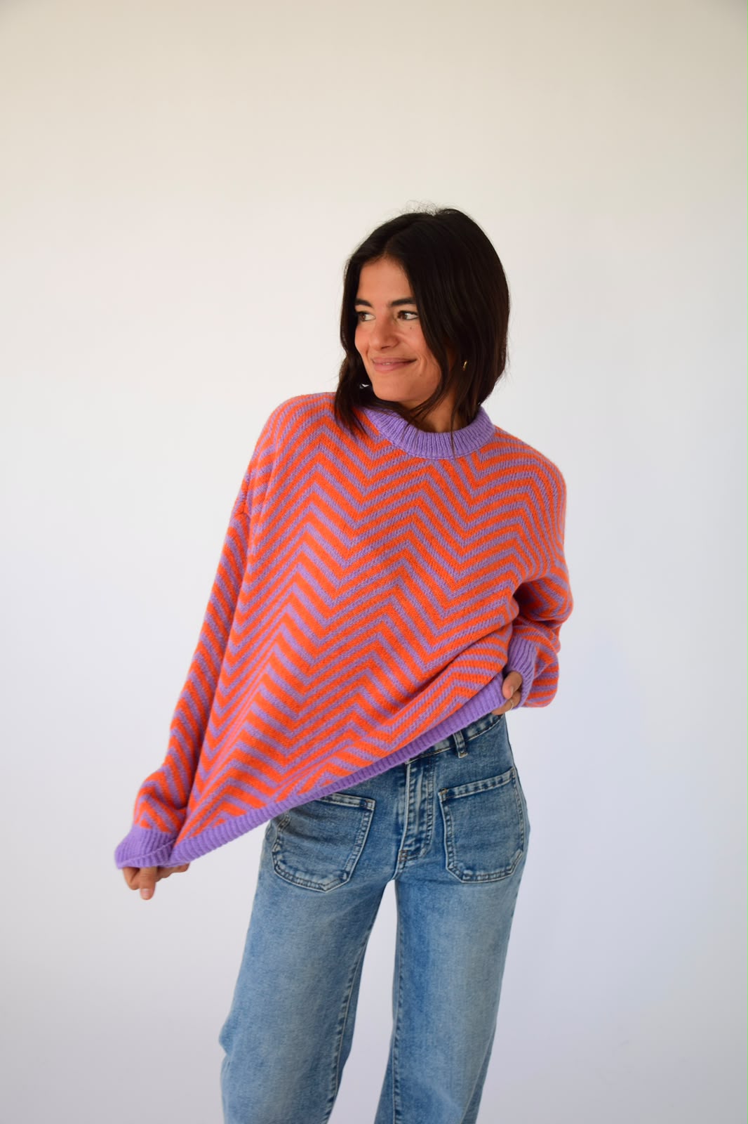 Jersey Leonor Lavanda y Naranja
