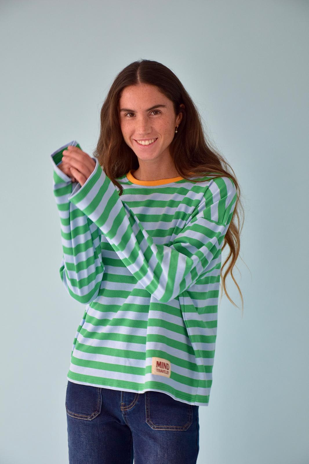 Camiseta Núria Verde y Azul