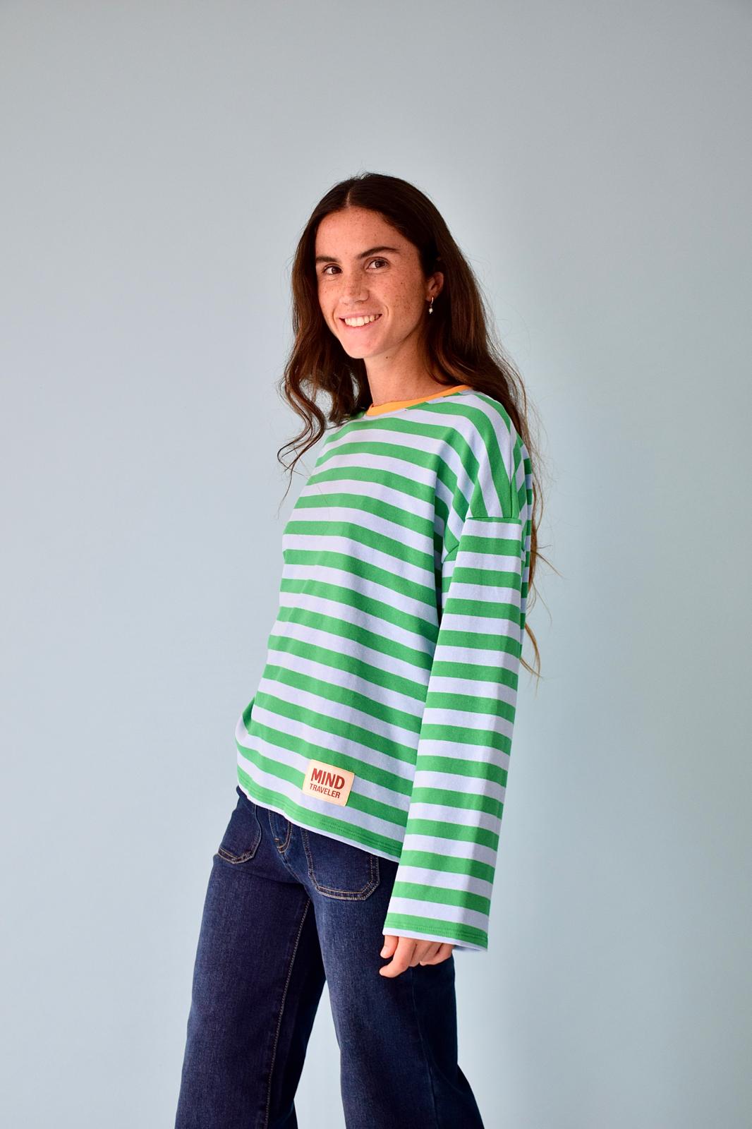 Camiseta Núria Verde y Azul