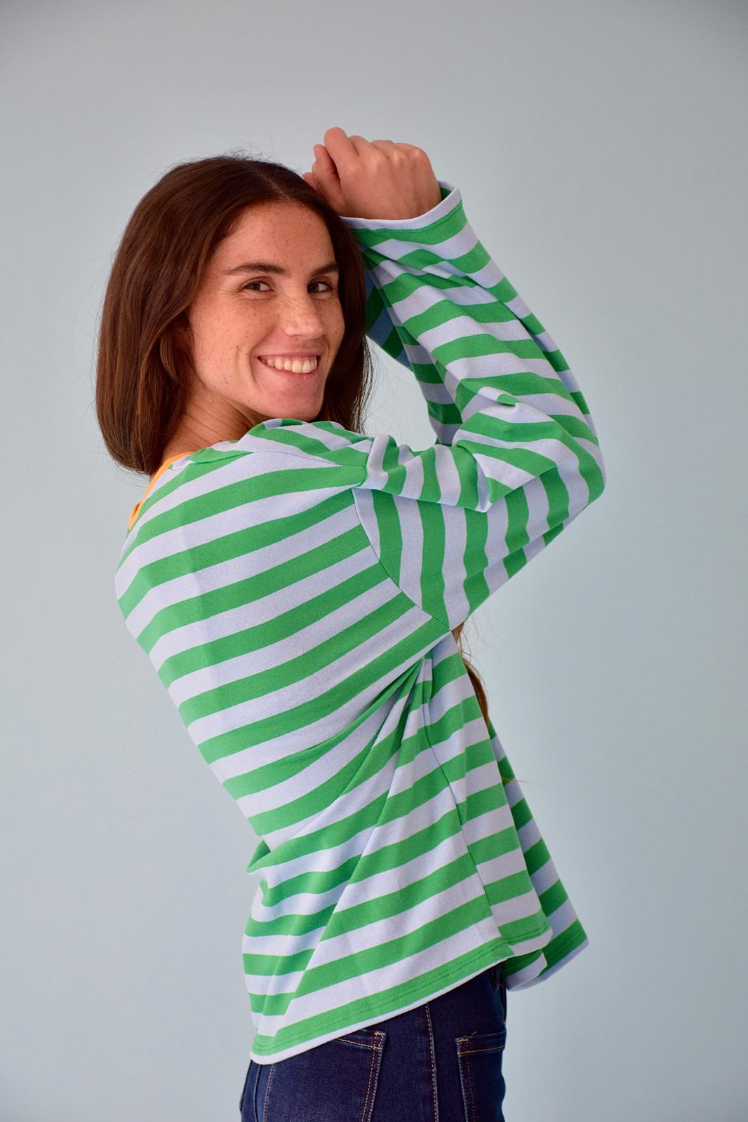 Camiseta Núria Verde y Azul