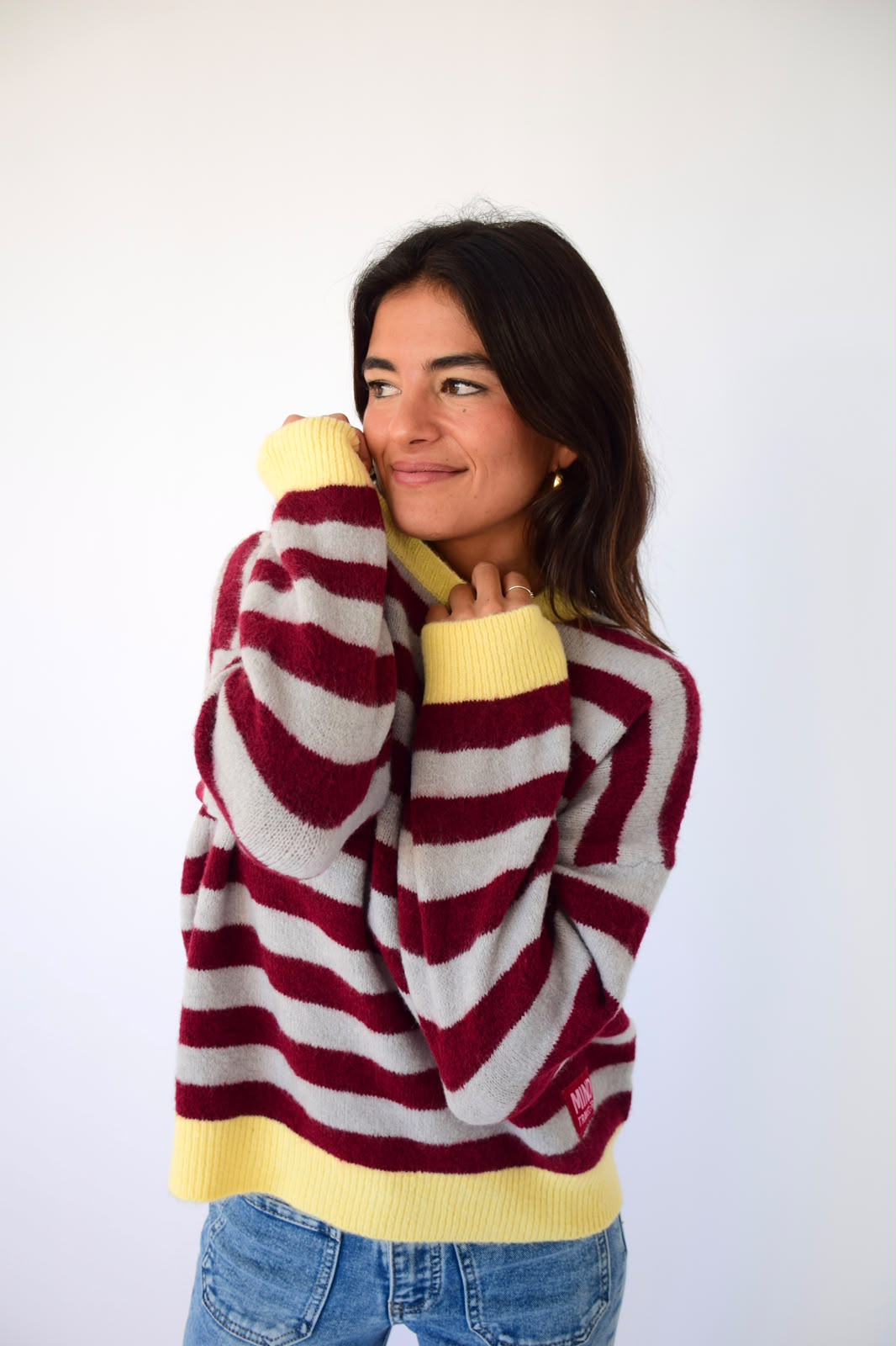 Jersey Pia Burgundy y Gris