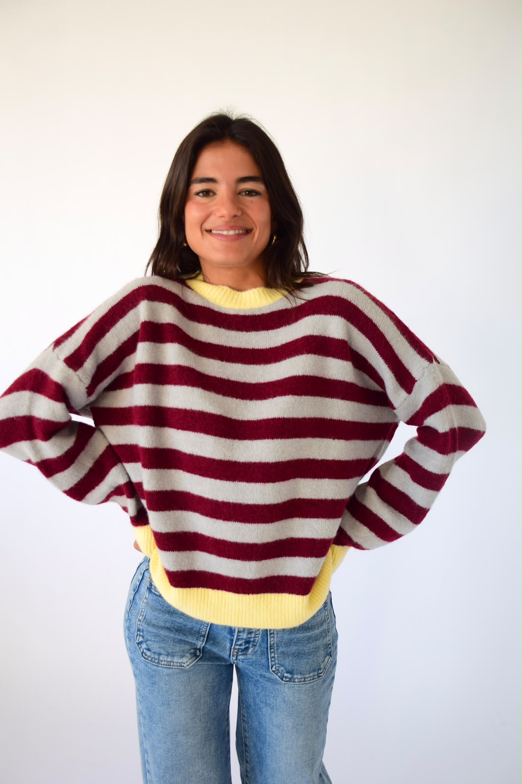 Jersey Pia Burgundy y Gris