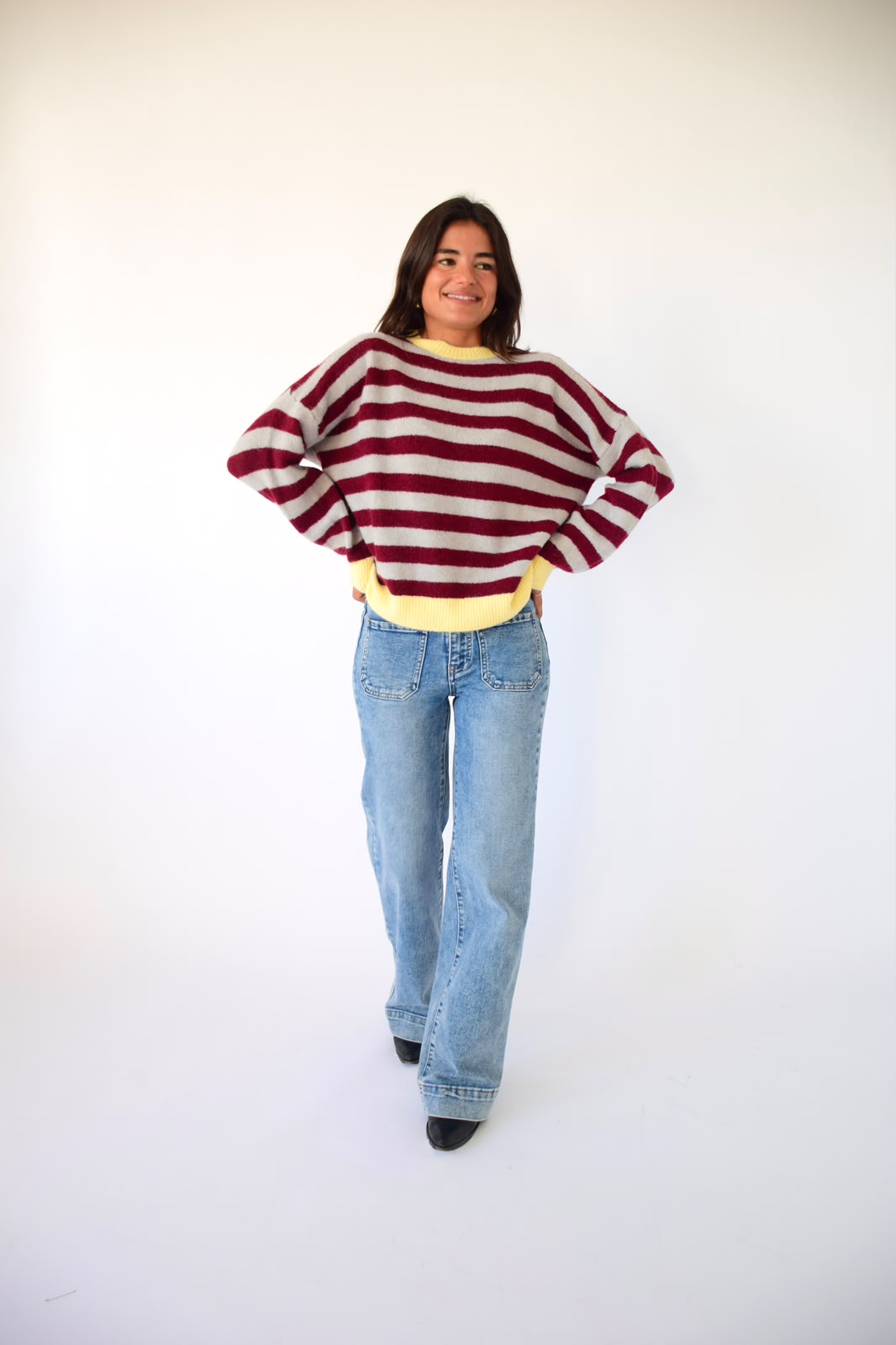 Jersey Pia Burgundy y Gris