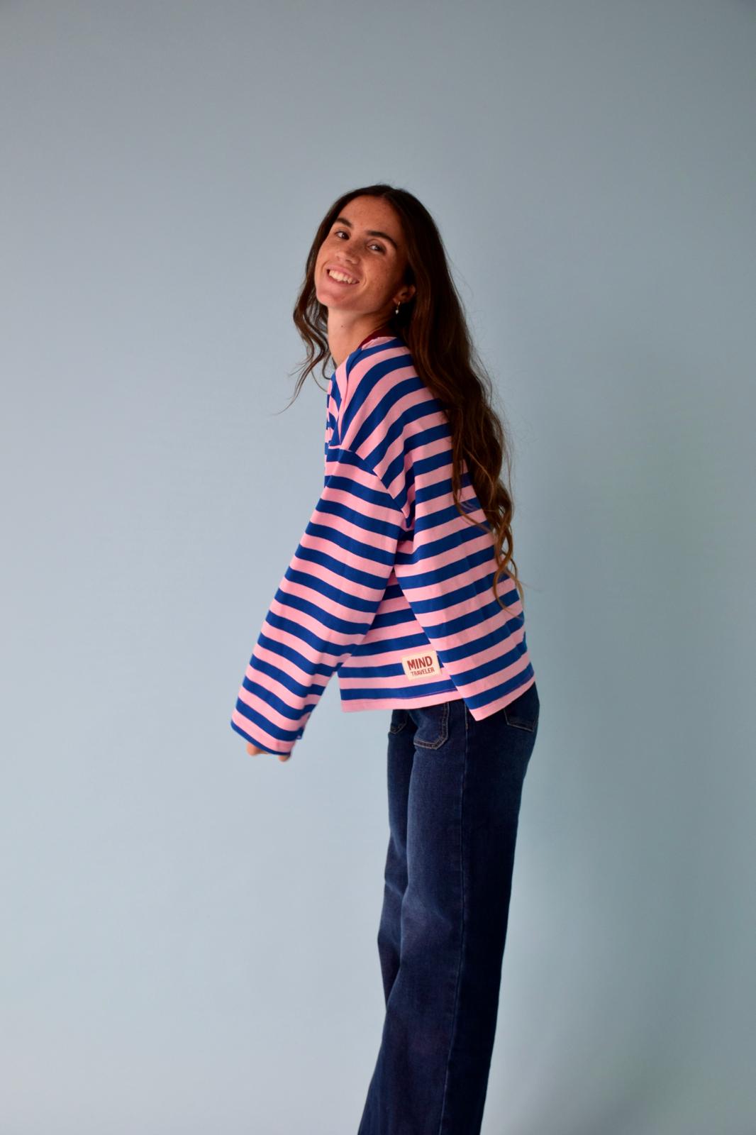 Camiseta Núria Azul y Rosa