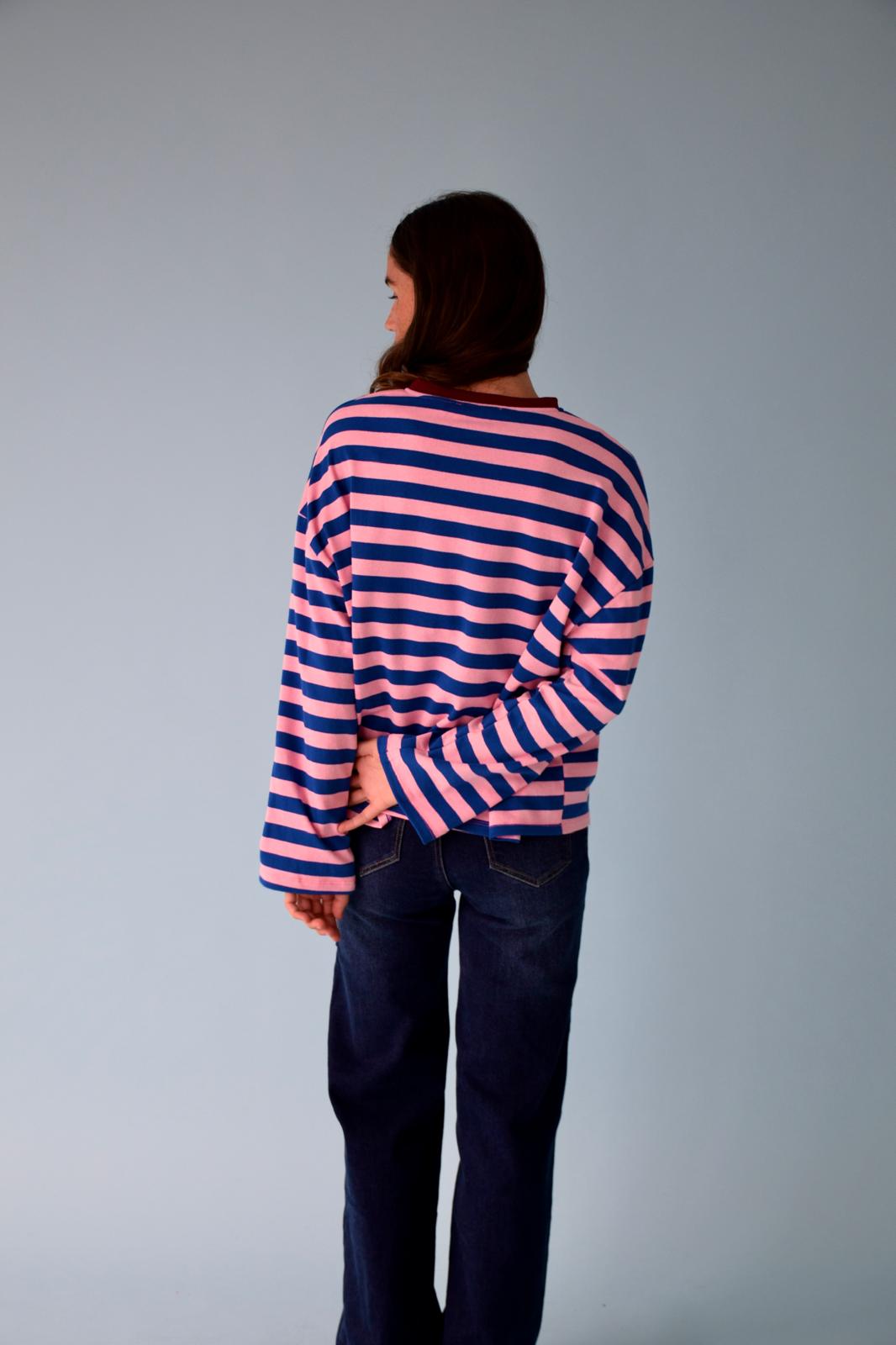 Camiseta Núria Azul y Rosa