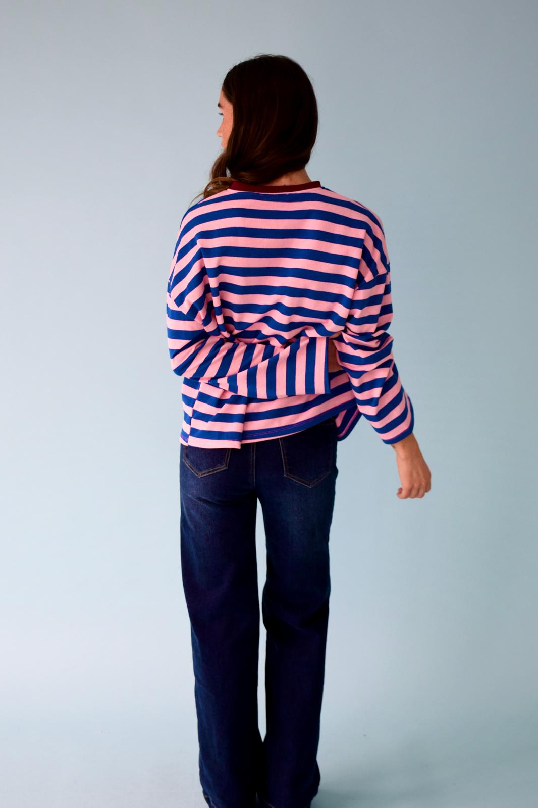 Camiseta Núria Azul y Rosa