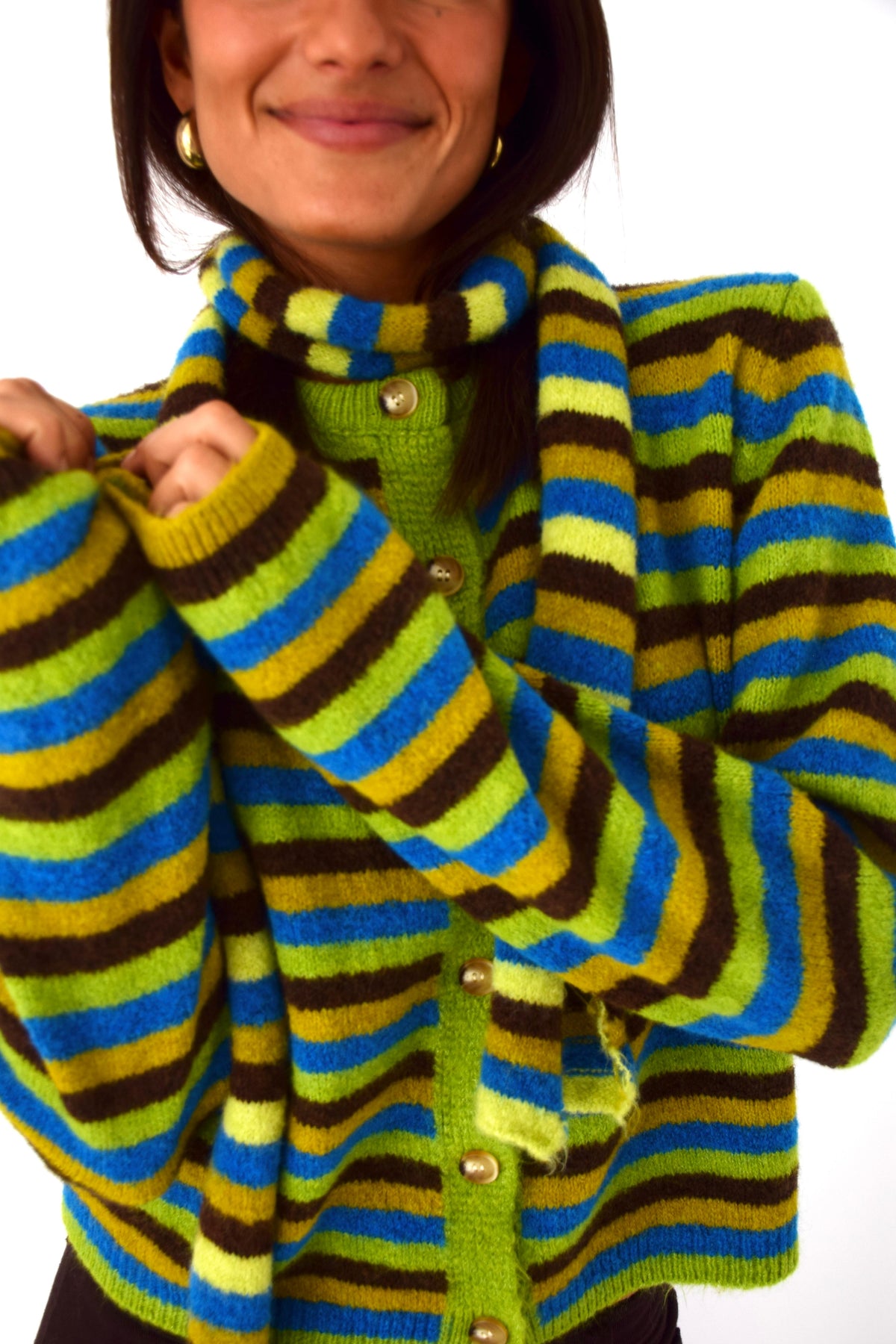 Bufanda Ángela Verde y Marrón